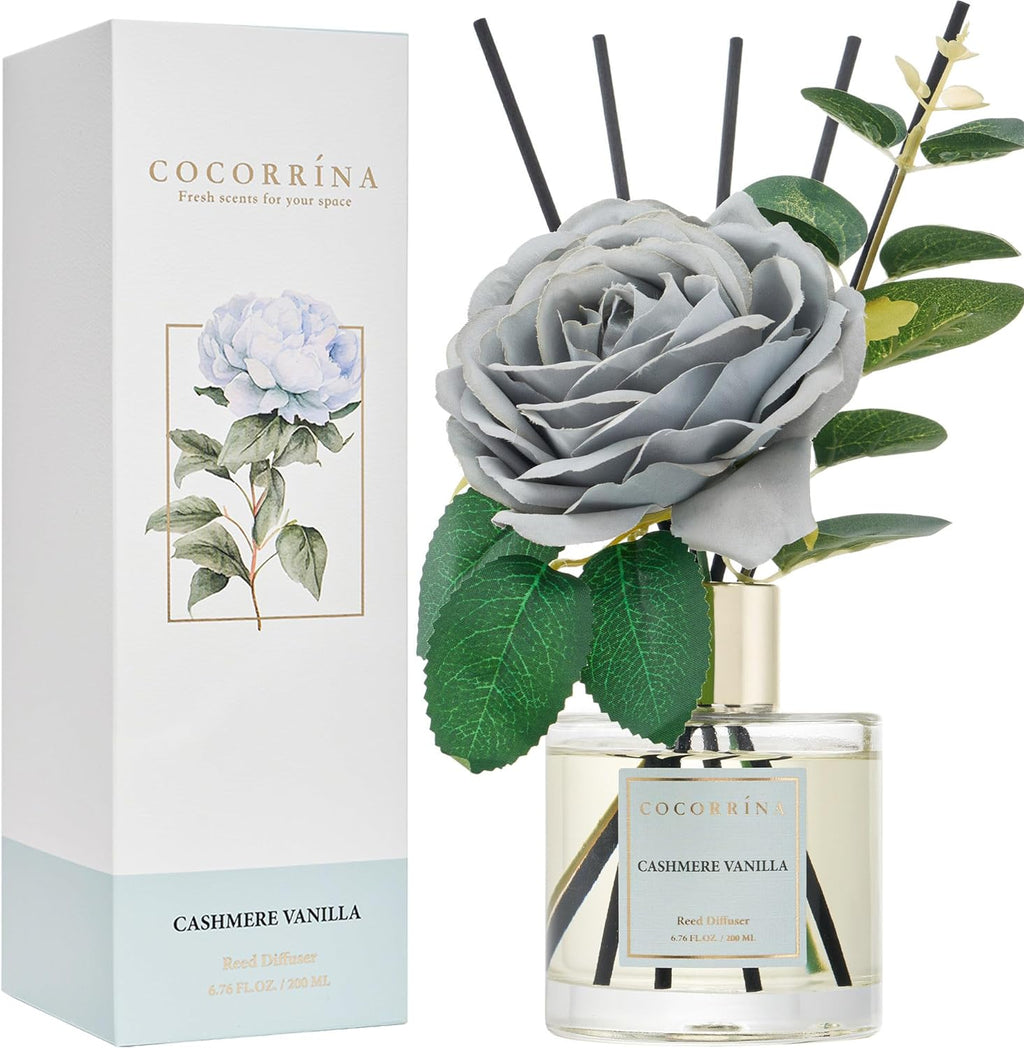 Reed Diffuser Set, Clean Linen 6.7 Fl Oz Scented Diffuser with Sticks Home Fragrance Reed Diffuser for Bathroom Shelf Decor