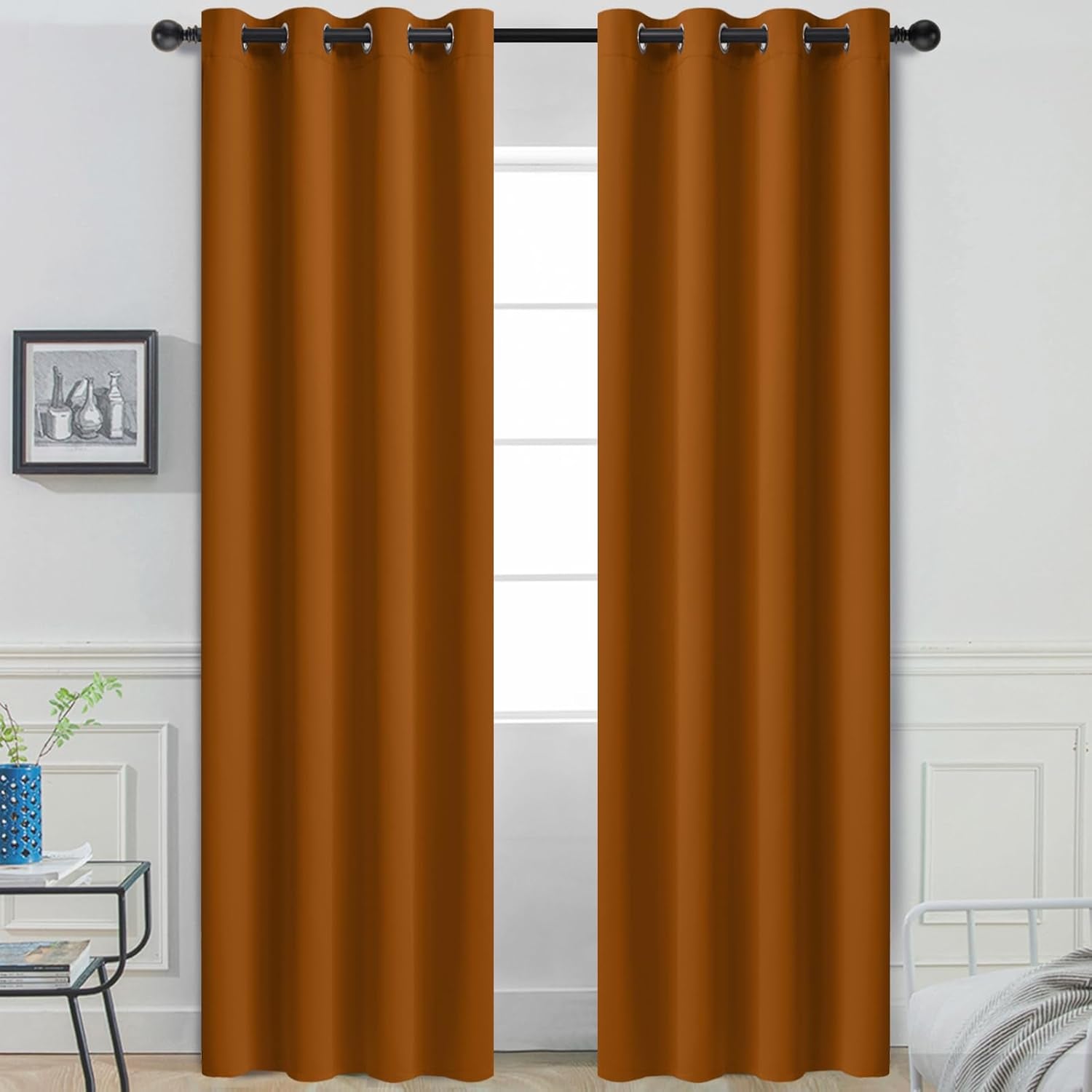 Room Darkening Gray Blackout Curtains 84 Inch Long Light Blocking Thermal Insulated Window Treatment Grommet Drapes for Bedroom Living Room, 52W X 84L, Grey Curtains, 2 Panels