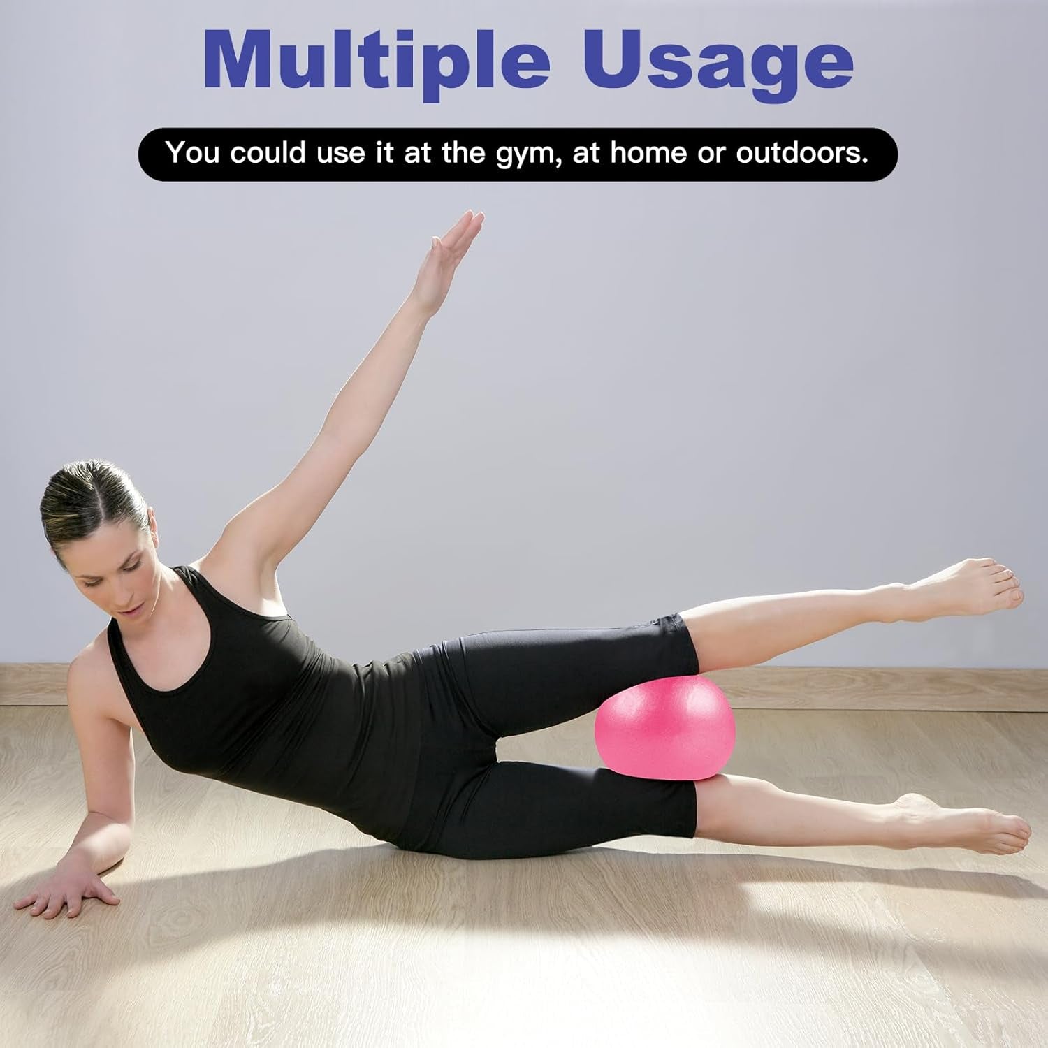 Pilates Ball 2P, 9 Inch Workout Ball for Women Men Kid Toddler, Small Exercise Ball with Pump for Physical Therapy, Stability, Stretching, Barre, Yoga, Core(Pink & Purple)