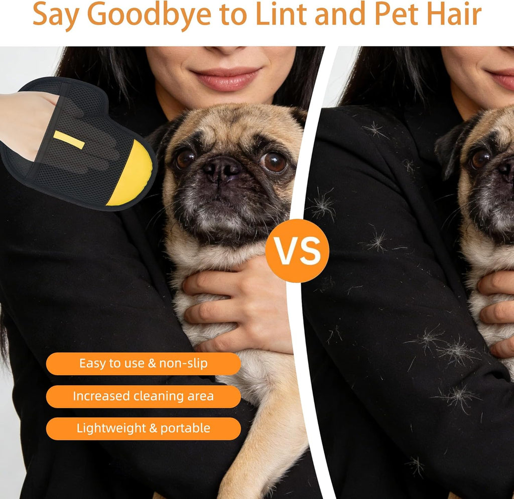 Pet Hair Removal Glove for Dogs Electrostatic Pet Gloves Hair Removal for Cats Animal Fur Grooming Mitt Reusable Magic Brush Hair Remover Tool for Carpet, Clothing, Laundry, Couch, Car Seat