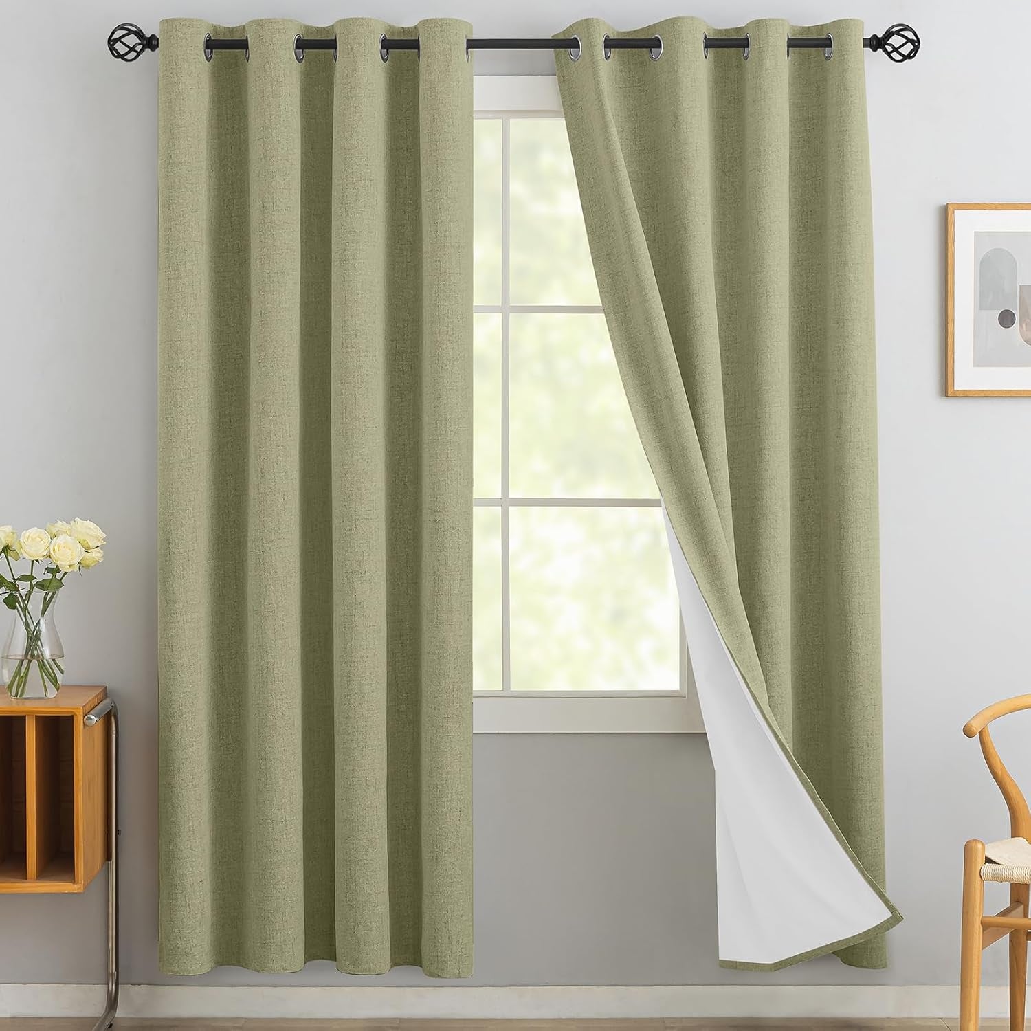 Room Darkening Gray Blackout Curtains 84 Inch Long Light Blocking Thermal Insulated Window Treatment Grommet Drapes for Bedroom Living Room, 52W X 84L, Grey Curtains, 2 Panels