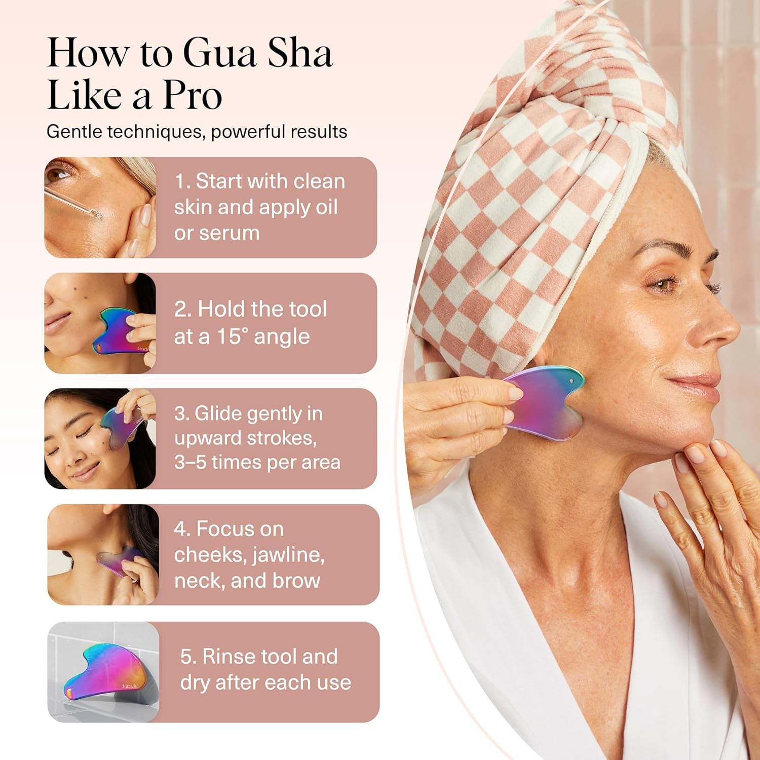 Stainless Steel Gua Sha Facial Tools - Guasha Tool for Face, Face Sculpting Tool, Jawline Shaper, Double Chin Reducer Gua Sha Tools, Lymphatic Drainage Massager, Facial Skin Care, Iridescent