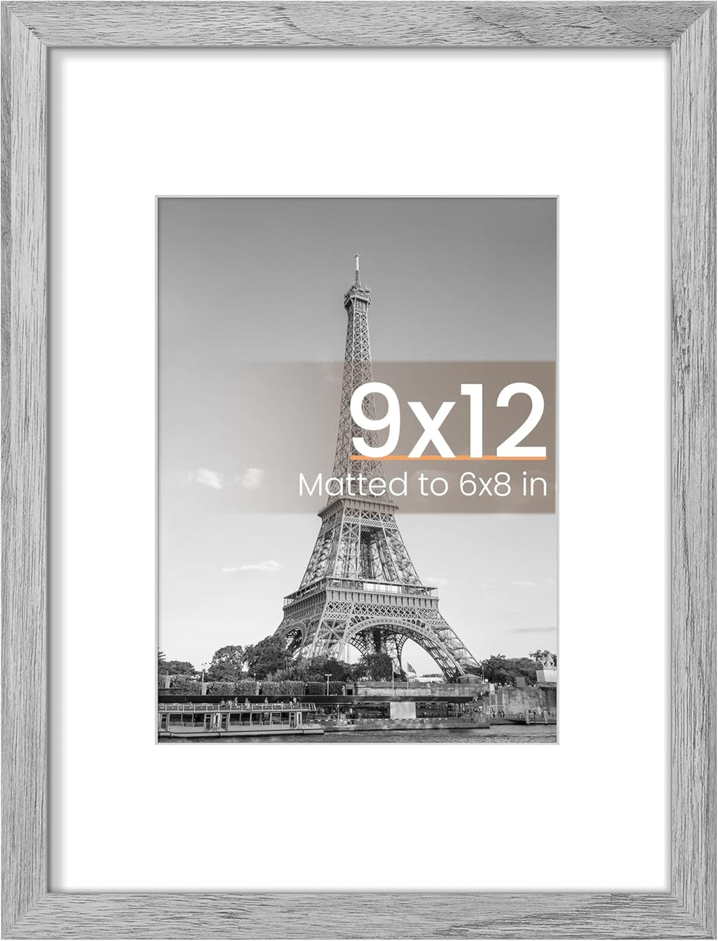 8.5x11 Black Picture Frame – Wall Hanging Display with Mat