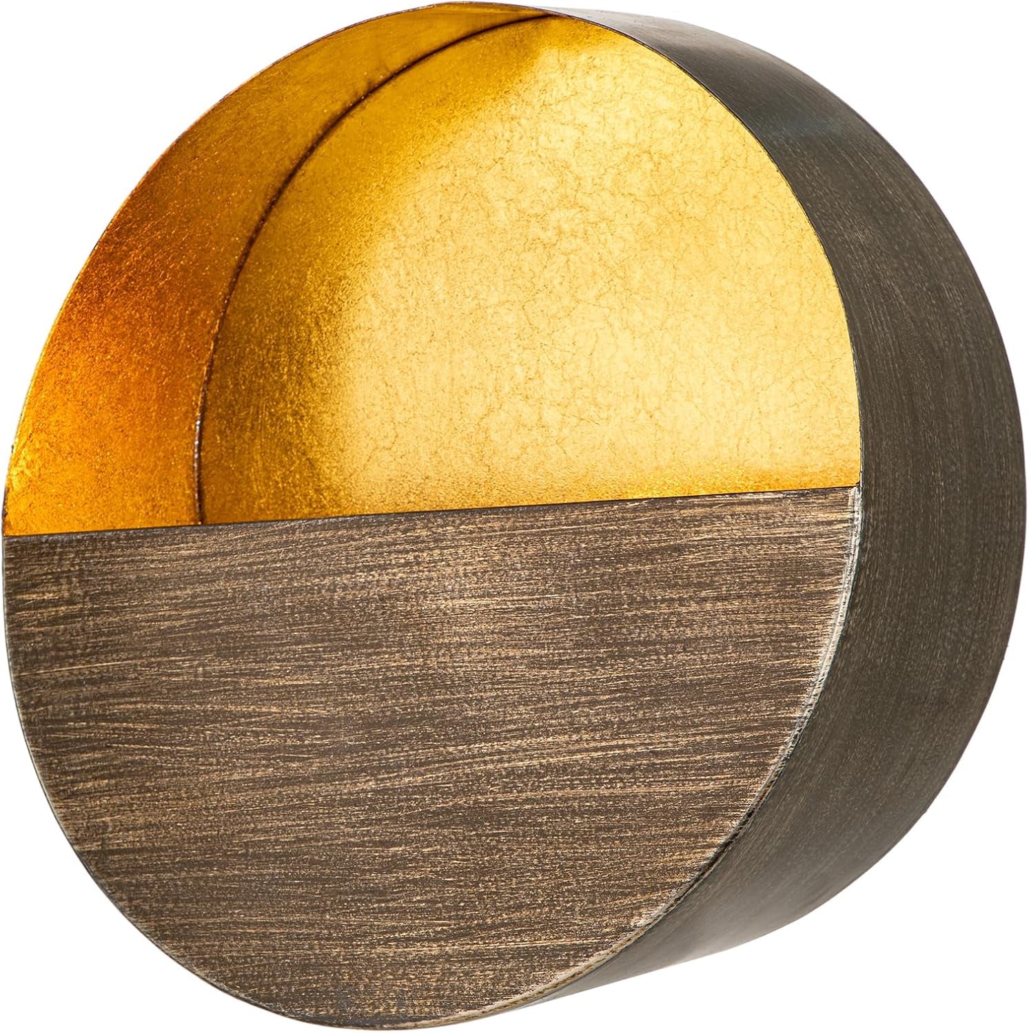 Luxury Metal Wall Candle Sconces – Small Handcrafted Wall-Mounted Tealight Candle Holders with Gold Leaf Interior – Modern & Rustic Home Décor for Living Room, Hallway – 6.5" Black Two Pieces