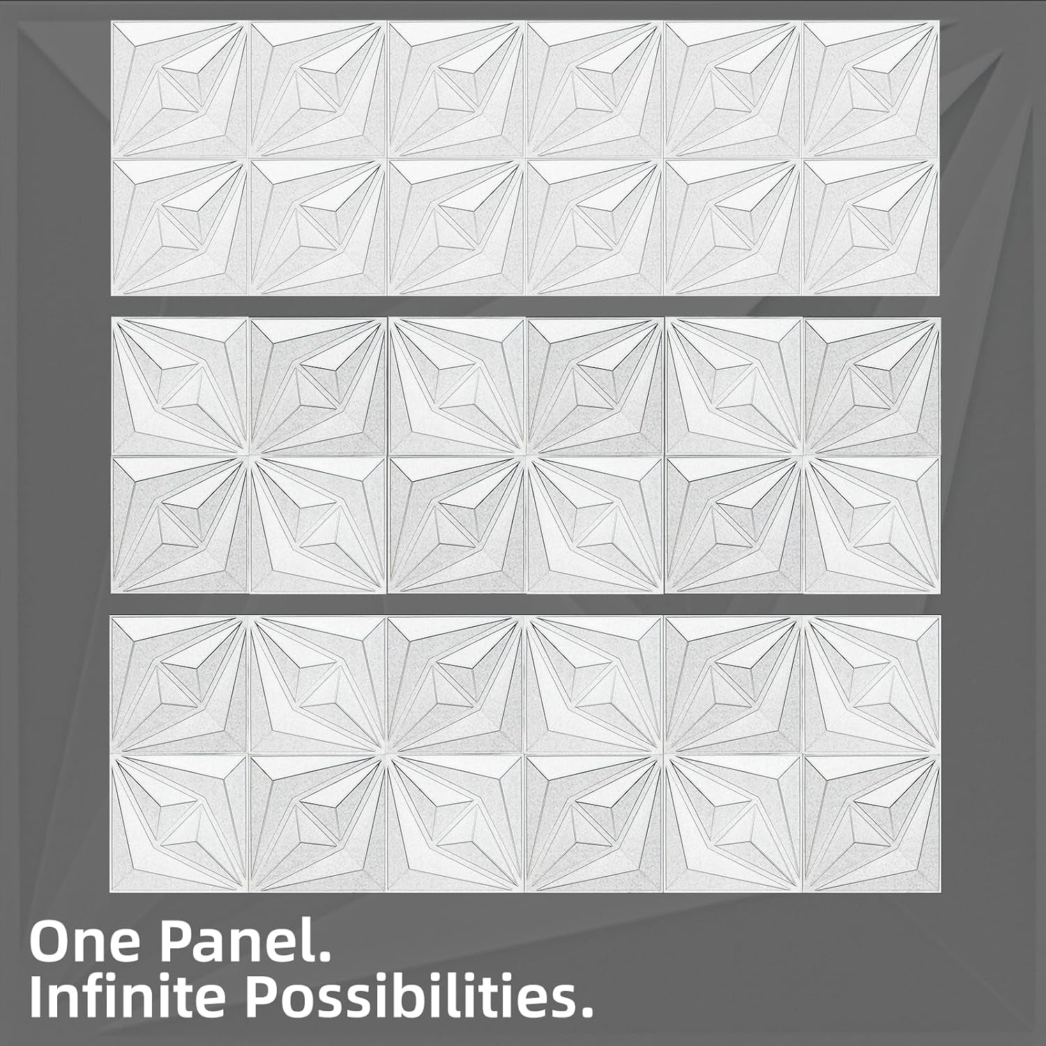 3D Wall Panels for Interior Wall Decor, 3 Layout Options PVC Textured Wall Art Decor for Living Room Bedroom TV Background Gaming Room, 12''X12'', 20 Pcs Black