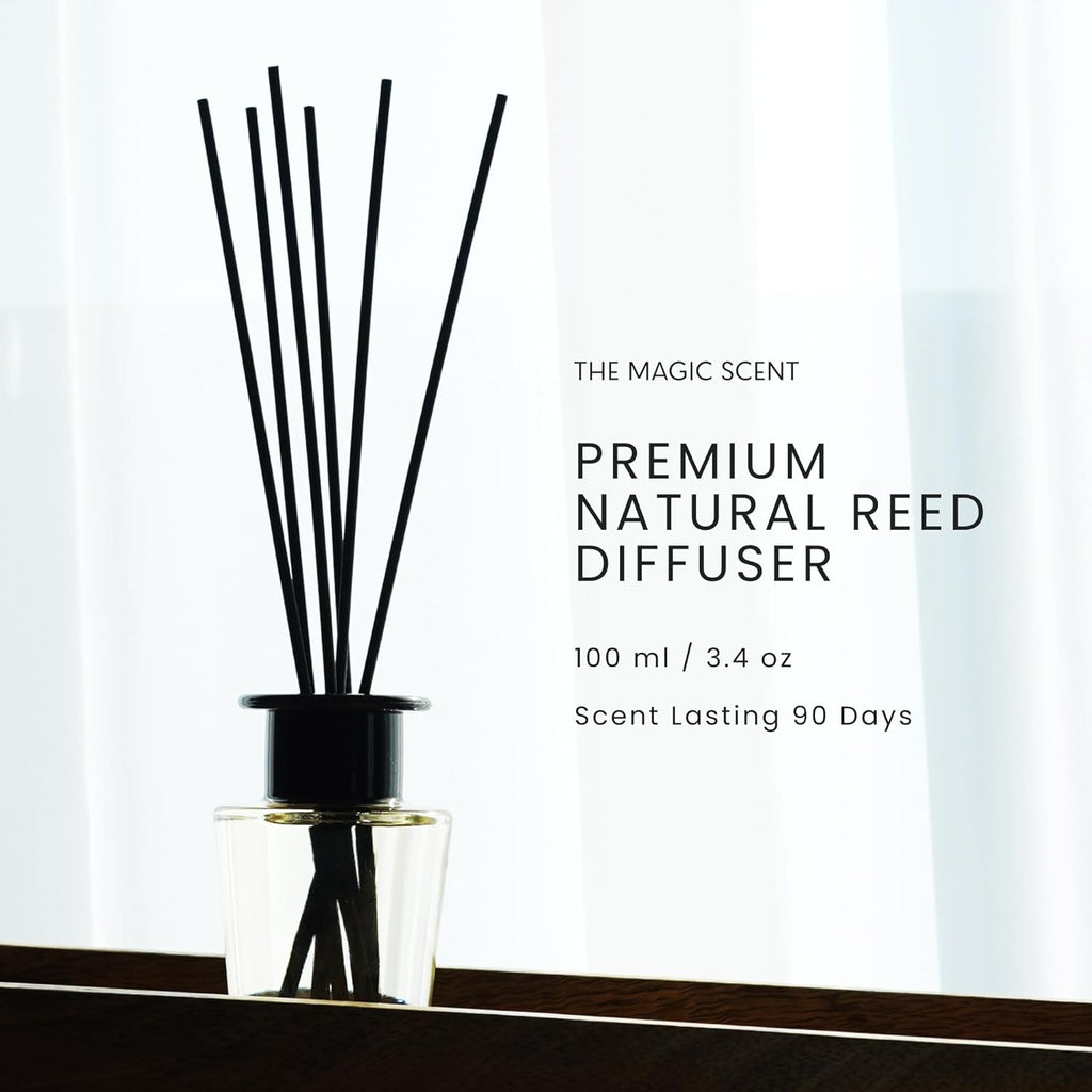 Mahogany & Teakwood Reed Diffuser for Home - Luxury Scent Diffuser with Premium Fiber Reeds for Lasting Gentle Dispersal - Natural, Toxin-Free Aroma Inspired by Ambercrombie & Fitch