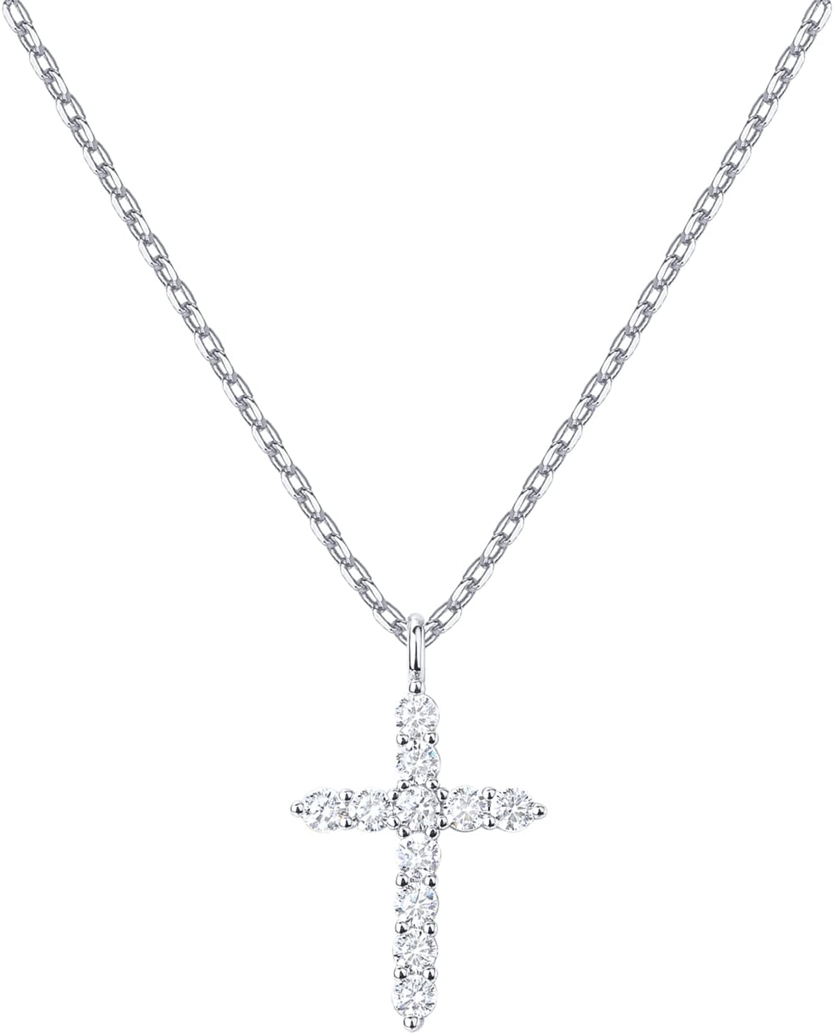 14K Gold Plated Cubic Zirconia Cross Necklace for Women | Cross Faith Pendant Necklaces
