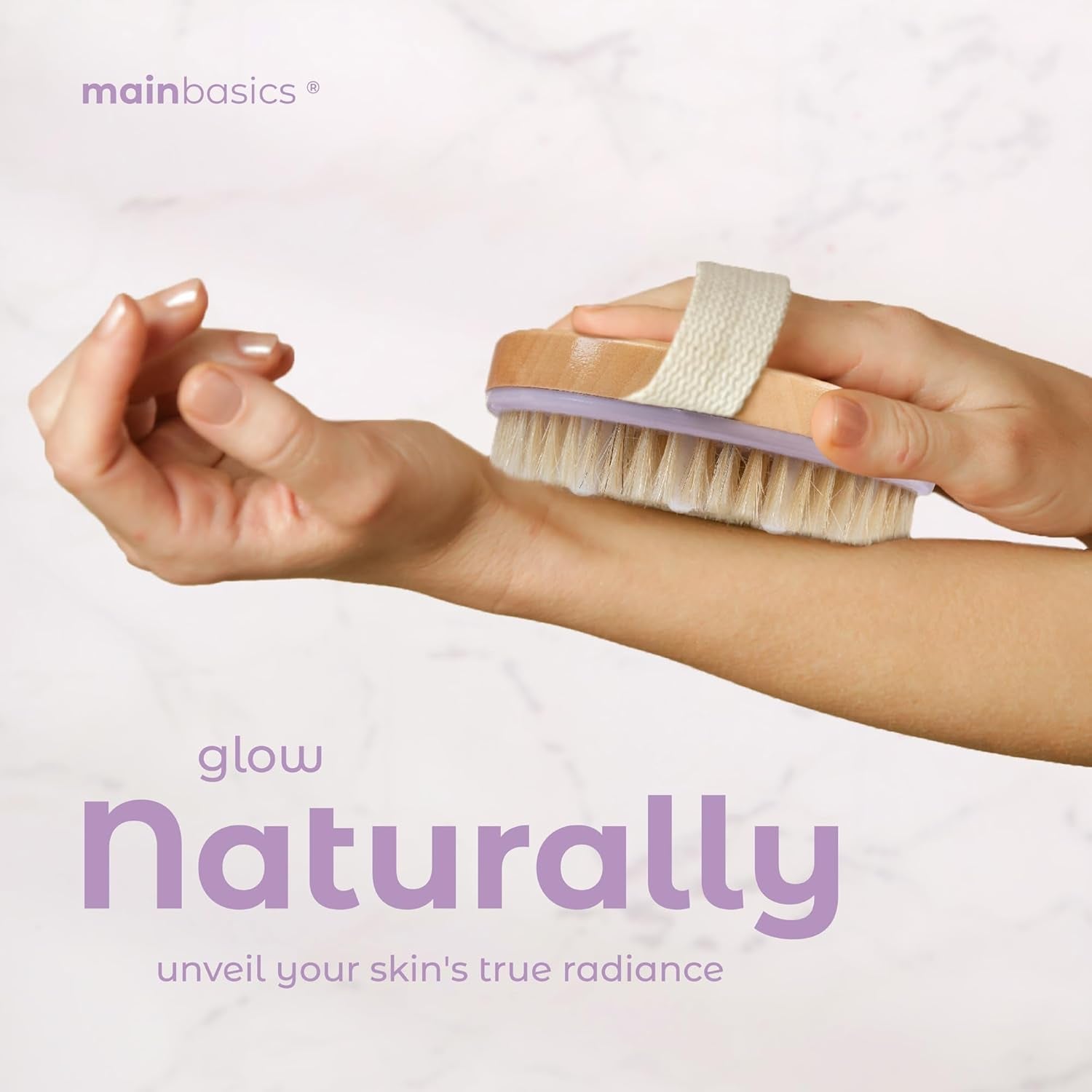 Dry Brushing Body Brush for Lymphatic Drainage, Dry Skin, Cellulite, Blood Circulation with Exfoliating Natural Bristles and Massage Nodes for Flawless Skin