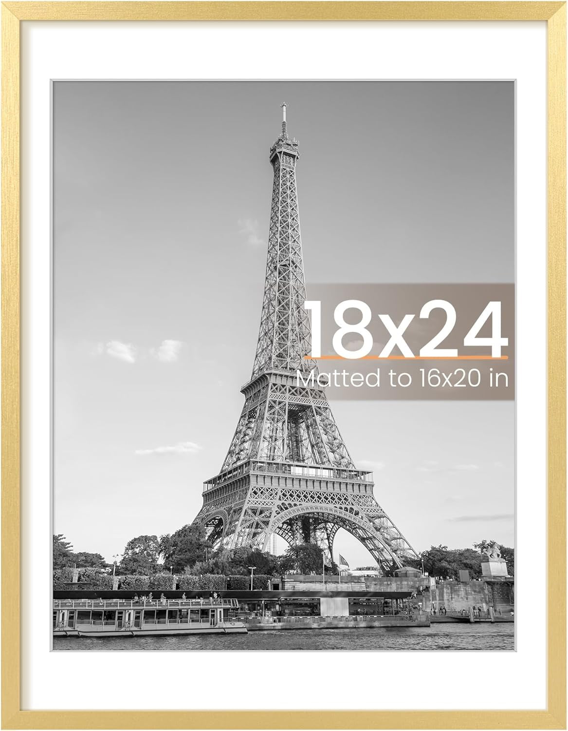 8.5x11 Black Picture Frame – Wall Hanging Display with Mat