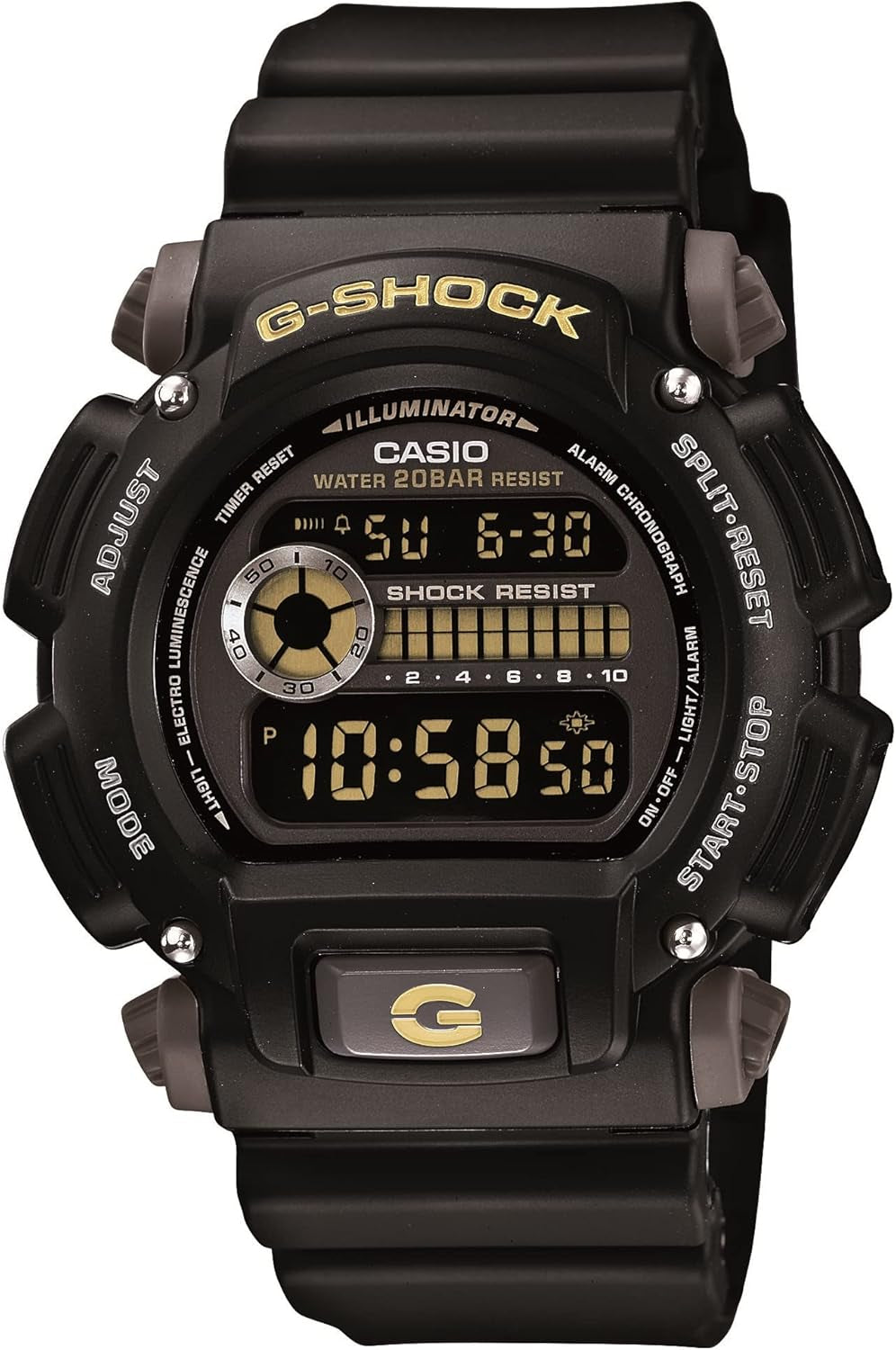 DW9052 Series | Men’S Digital Watch | G-Shock | 1/100 SEC Stop Watch | Countdown Timer | LED Light | 200M WR | Shock Resistant | Multi Alarm | Auto Calendar | Dual Time | 2 Yr Batt