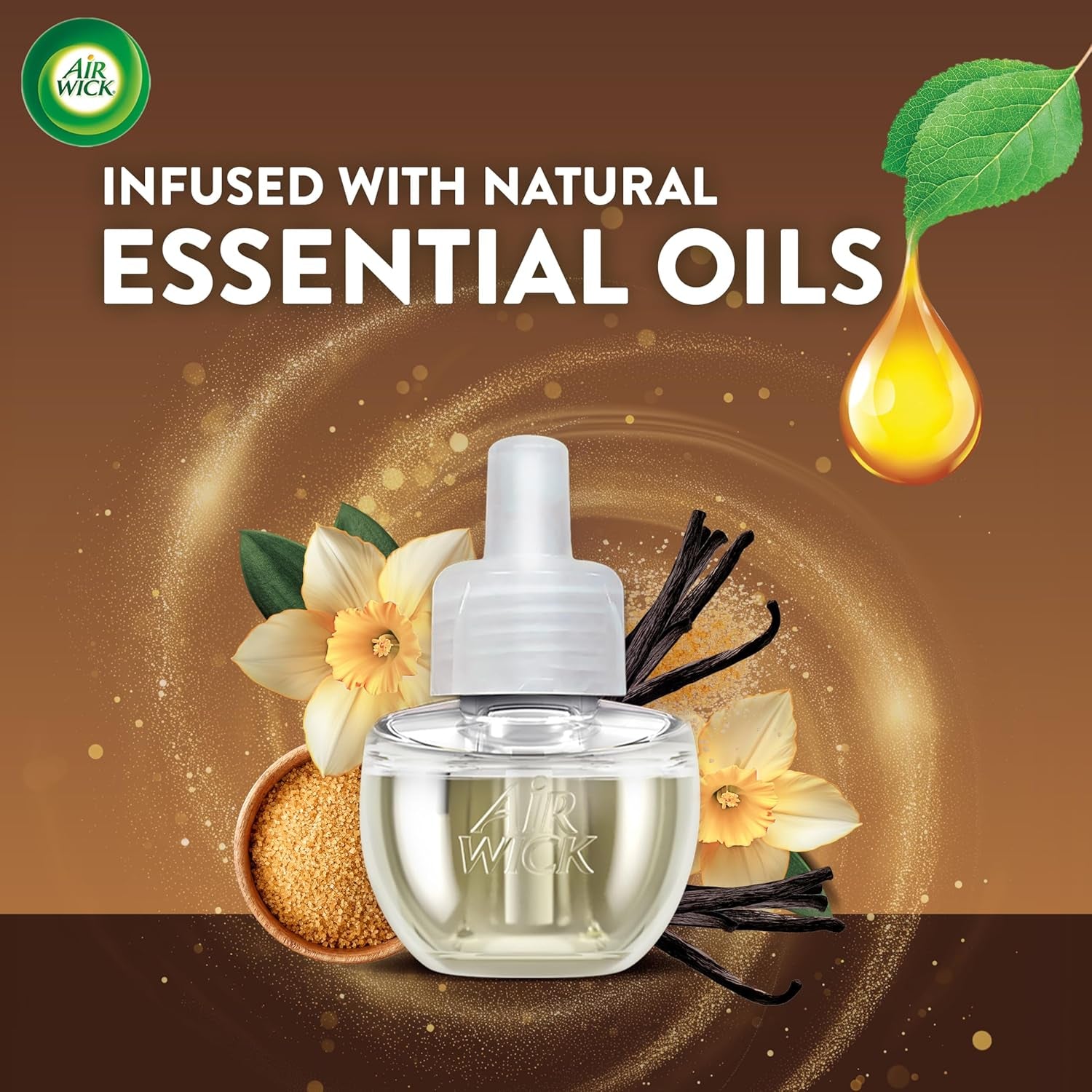 Plug in Scented Oil Refill, 5 Ct, Brown Sugar and Vanilla, Air Freshener, Essential Oils, Fall Scent, Fall Decor