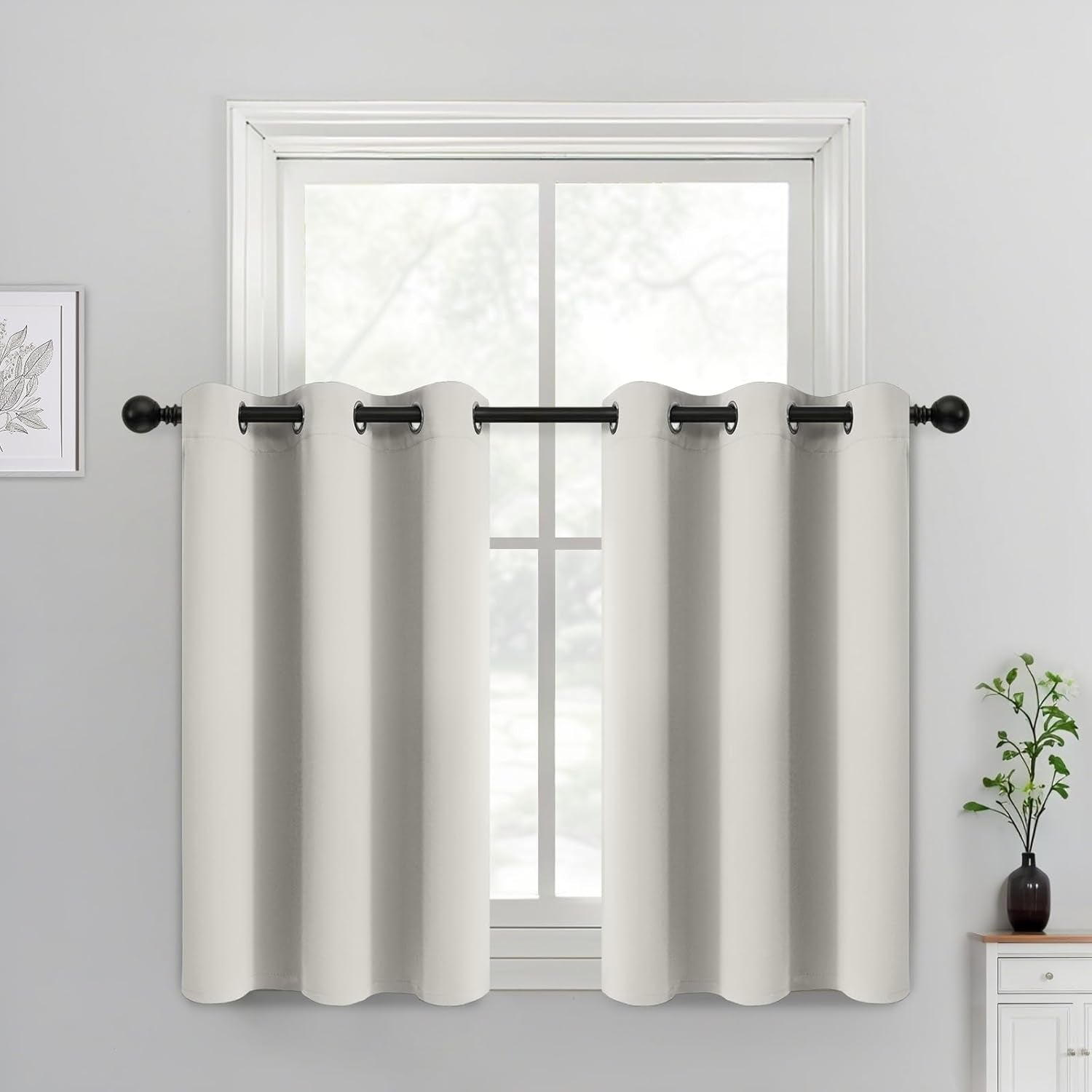 Room Darkening Gray Blackout Curtains 84 Inch Long Light Blocking Thermal Insulated Window Treatment Grommet Drapes for Bedroom Living Room, 52W X 84L, Grey Curtains, 2 Panels