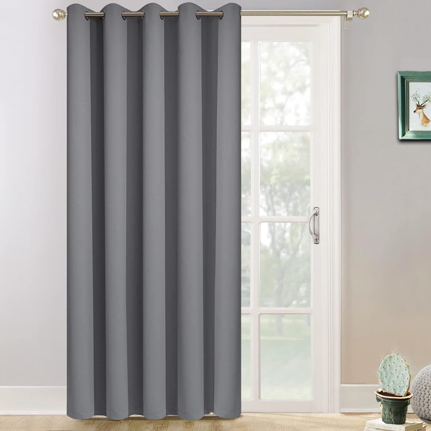 Room Darkening Gray Blackout Curtains 84 Inch Long Light Blocking Thermal Insulated Window Treatment Grommet Drapes for Bedroom Living Room, 52W X 84L, Grey Curtains, 2 Panels