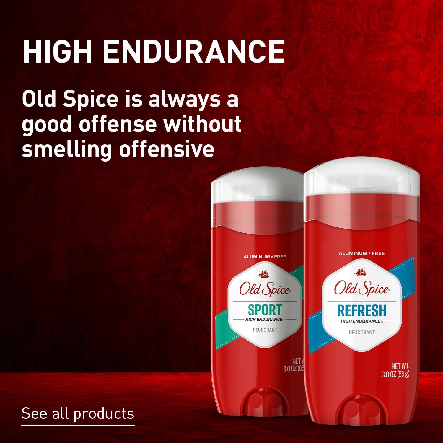 Aluminum Free Deodorant for Men, High Endurance, 24/7 Sweat Defense & Odor Protection to Eliminate Odors, 24/7 Freshness & Lasting Scent, Sport Scent, 3.0 Oz (Pack of 3)