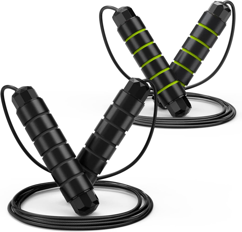 Jump Rope, Tangle-Free Rapid Speed Jumping Rope Cable with Ball Bearings for Women, Men & Kids, Adjustable Steel Jump Rope with Foam Handles for Home Gym Exercise Fitness Workout Equipment & Slim Body