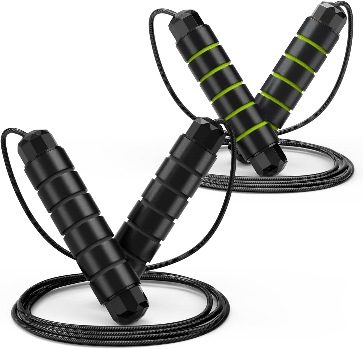 Jump Rope, Tangle-Free Rapid Speed Jumping Rope Cable with Ball Bearings for Women, Men & Kids, Adjustable Steel Jump Rope with Foam Handles for Home Gym Exercise Fitness Workout Equipment & Slim Body