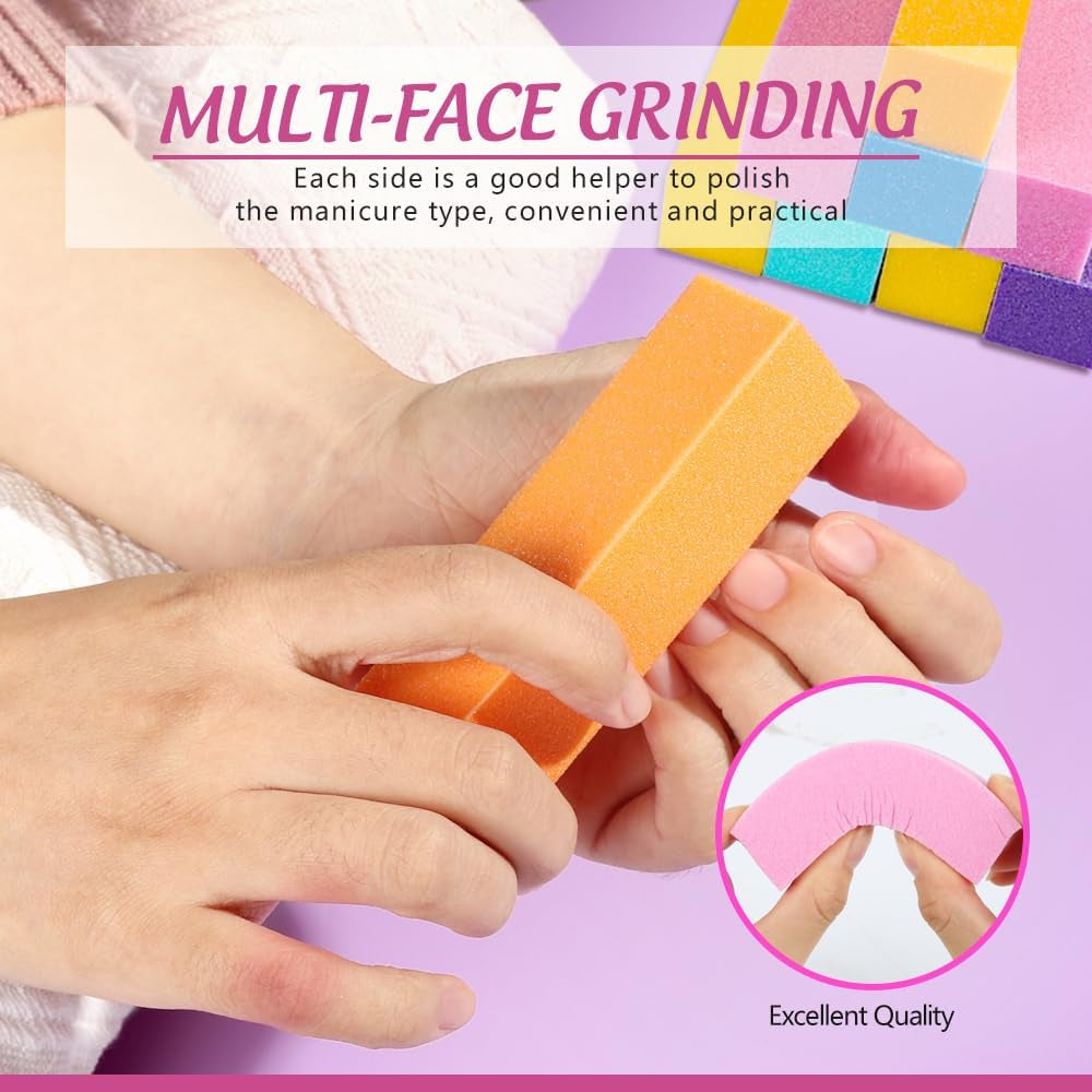 Nail Files and Buffers, 20PCS Nail File Kit. Rectangular Nail Buffer Block & 100/180 Grit 7 Way Nail File & Polishing Buffer. Nail Prep Kit. Professional Manicure Nail Tools