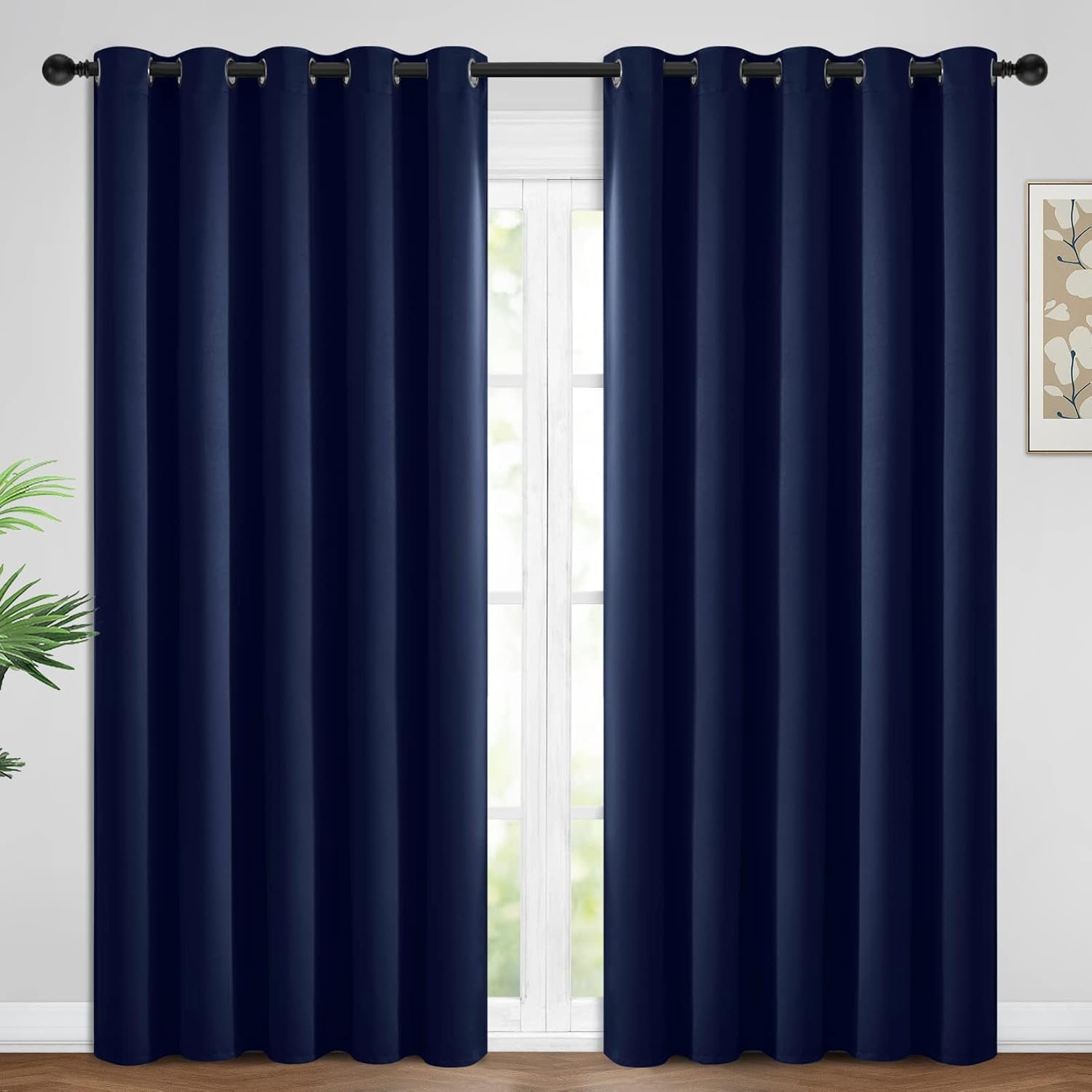 Room Darkening Gray Blackout Curtains 84 Inch Long Light Blocking Thermal Insulated Window Treatment Grommet Drapes for Bedroom Living Room, 52W X 84L, Grey Curtains, 2 Panels