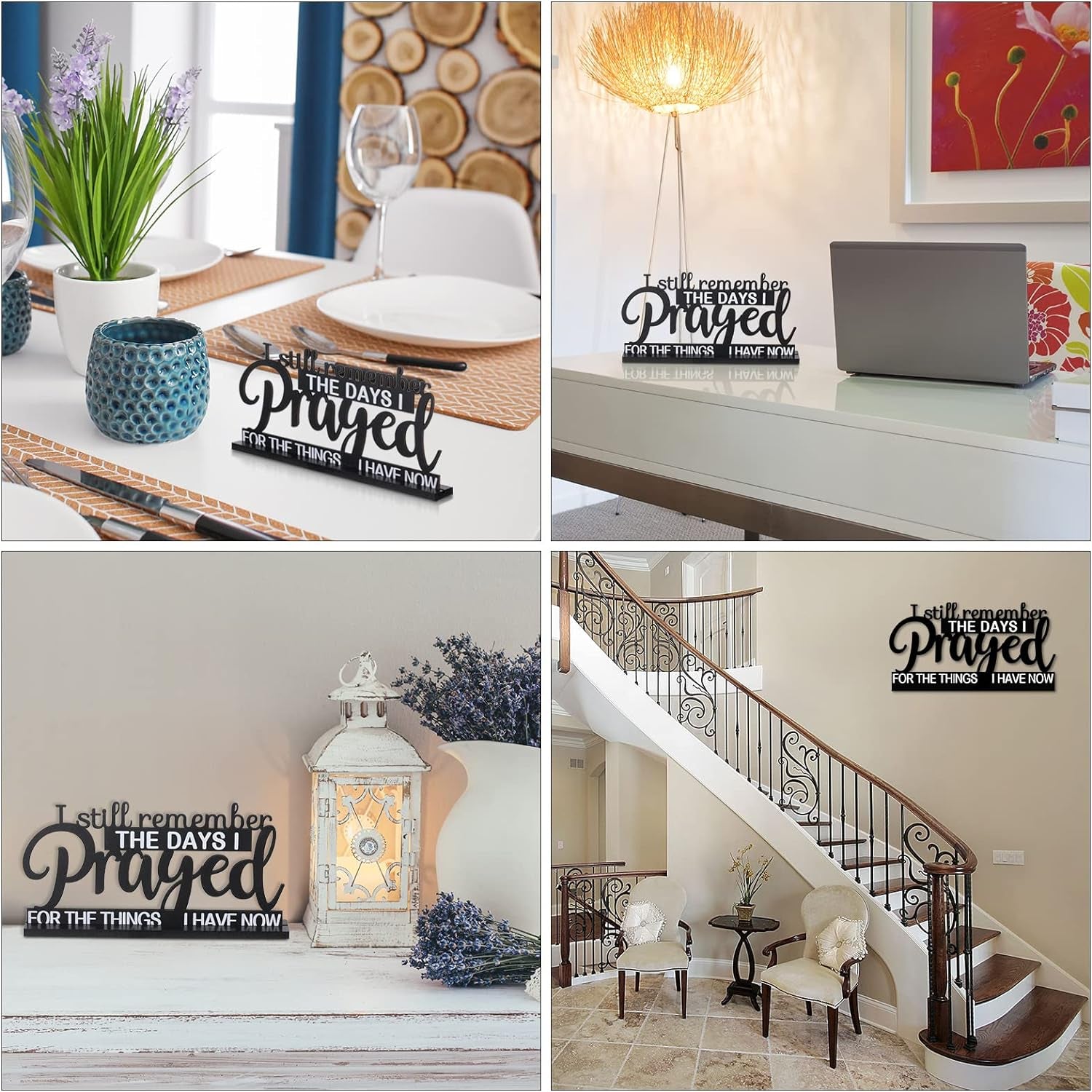 I Still Remember the Days I Prayed Sign Inspirational Table Blessed Signs Motivational Decor Farmhouse Table Home Centerpieces Faith Wooden Shelf for Living Room Office(Classic Style)