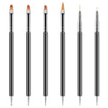Nail Dotting Tools 6PCS Double-Ended Nail Art Brushes Kit Nail Art Gel Polish Liner Brushes Design Pen for Nail Drawing and Nail Paint Brushes Small Detail Brushes