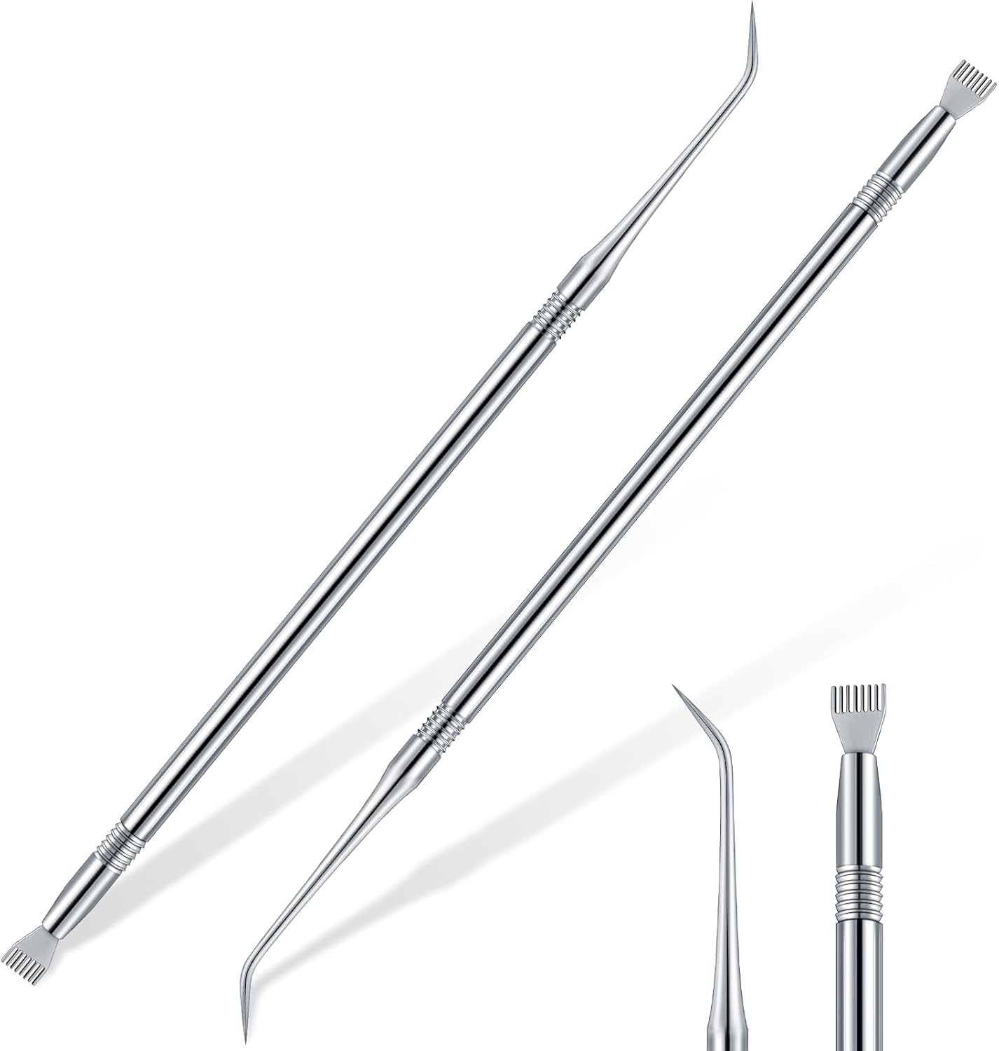 2 Pcs Lash Lift Tool, Lash Separator Tint Stainless Steel Metal Lift Rods Beauty Tool with Comb for Eyelash Eyebrow Perming Tinting Curling Extensions Supplies(Multi Color)