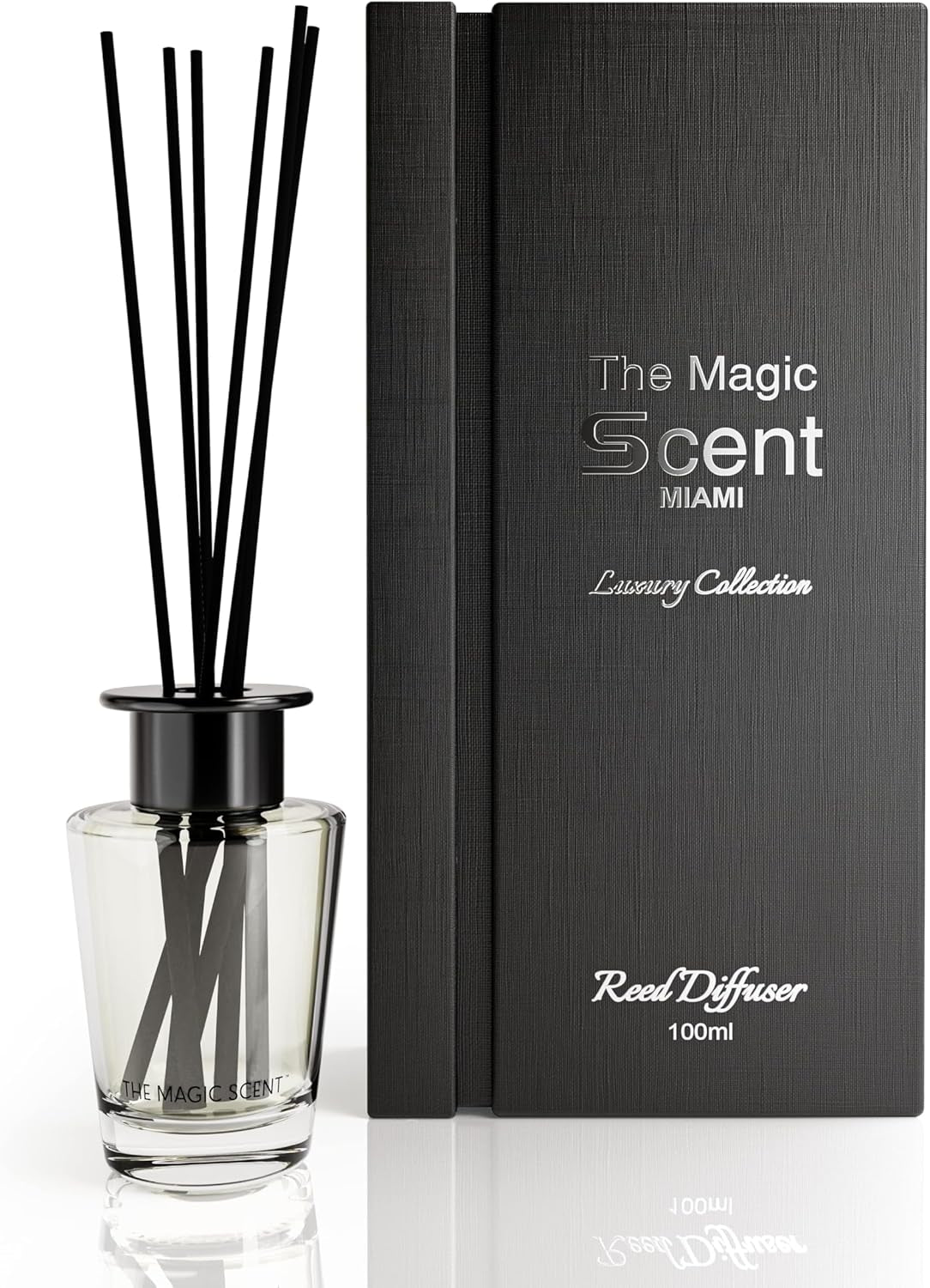 Mahogany & Teakwood Reed Diffuser for Home - Luxury Scent Diffuser with Premium Fiber Reeds for Lasting Gentle Dispersal - Natural, Toxin-Free Aroma Inspired by Ambercrombie & Fitch