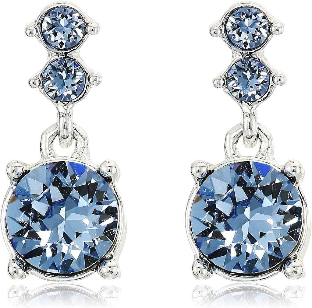 Women'S Purple Necklace Earring Set Silver Tone