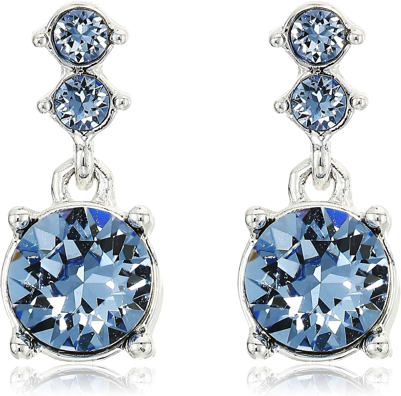 Women'S Purple Necklace Earring Set Silver Tone