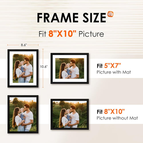 8x10 Picture Frames Set of 2 – Black Wall or Tabletop Display