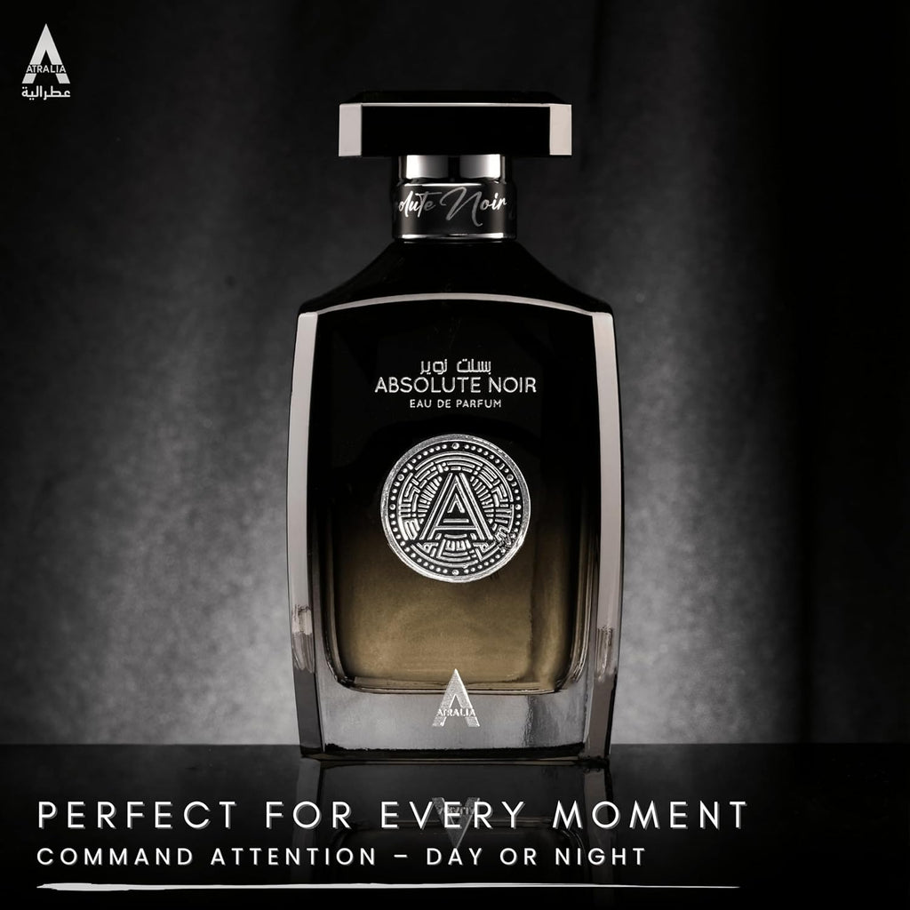 Absolute Noir Eau De Parfum for Men 100Ml 3.4Oz - Luxurious and Long Lasting Fragrances with Top Notes of Bergamot, Lemon, Grapefruit, Pink Pepper