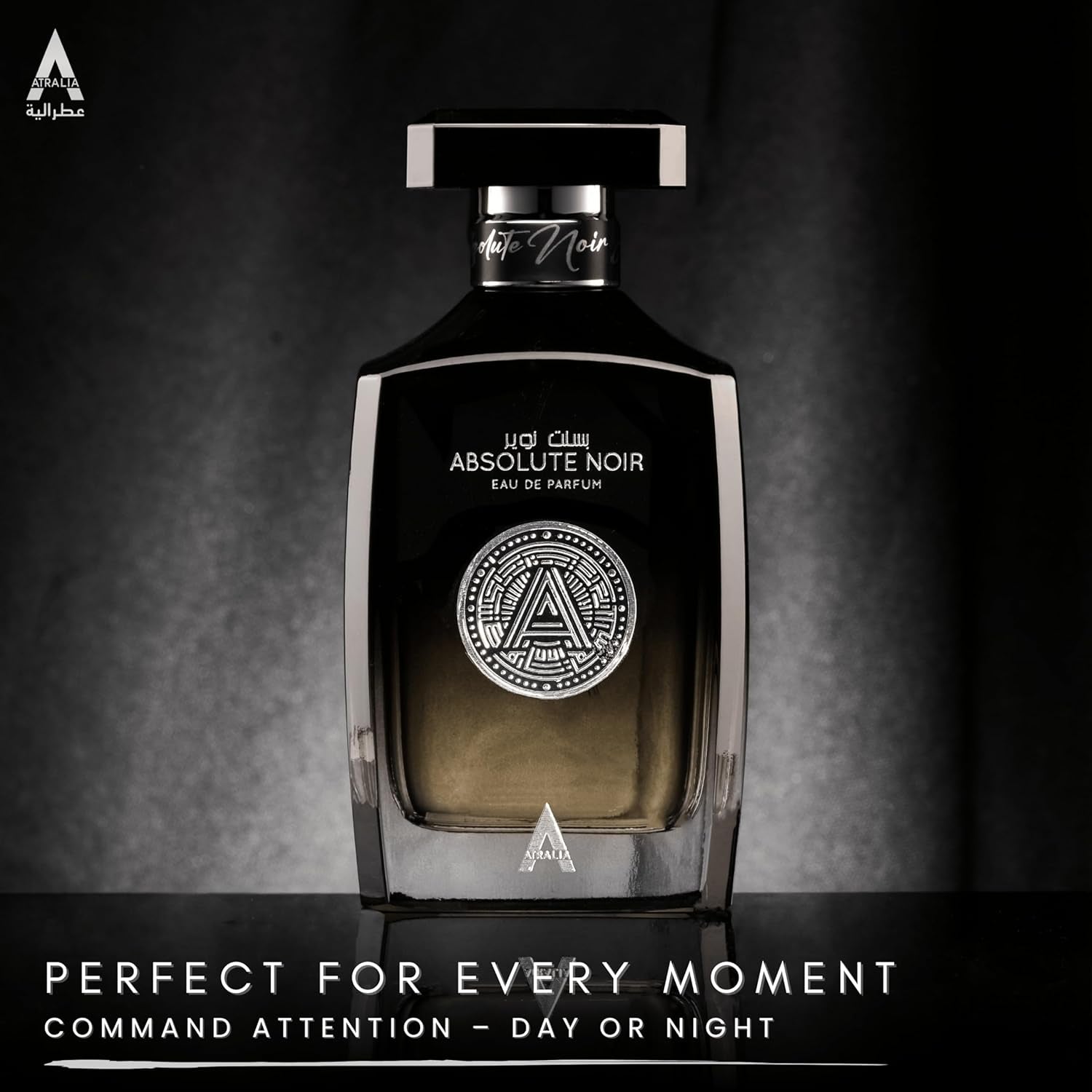 Absolute Noir Eau De Parfum for Men 100Ml 3.4Oz - Luxurious and Long Lasting Fragrances with Top Notes of Bergamot, Lemon, Grapefruit, Pink Pepper