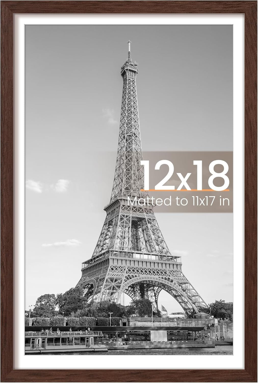 8.5x11 Black Picture Frame – Wall Hanging Display with Mat