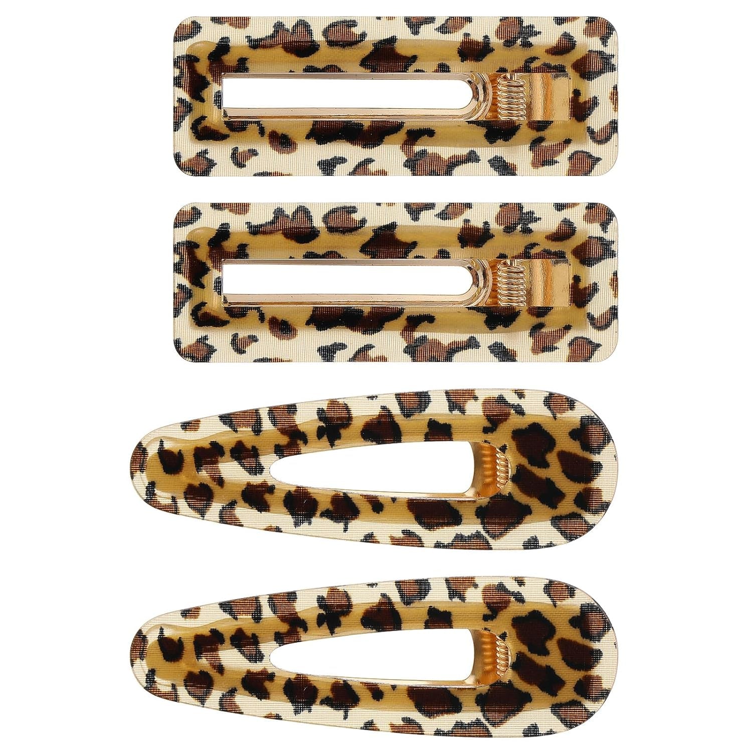 4Pcs Leopard Hair Clip, Cheetah Print Accessories for Women Girls Acrylic Vintage Decorative Hair Barrettes Alligator Clips for Styling