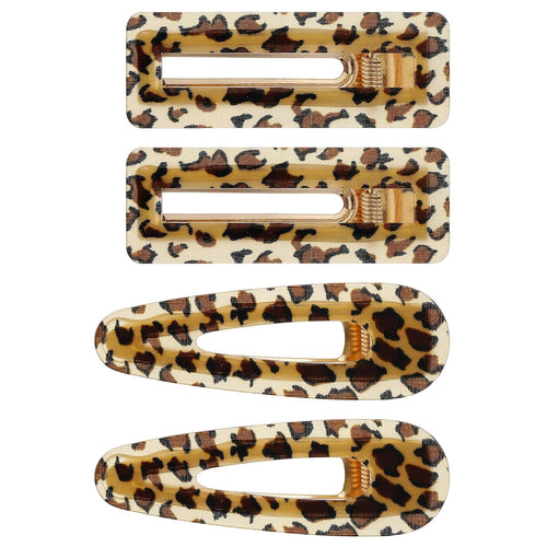 4Pcs Leopard Hair Clip, Cheetah Print Accessories for Women Girls Acrylic Vintage Decorative Hair Barrettes Alligator Clips for Styling