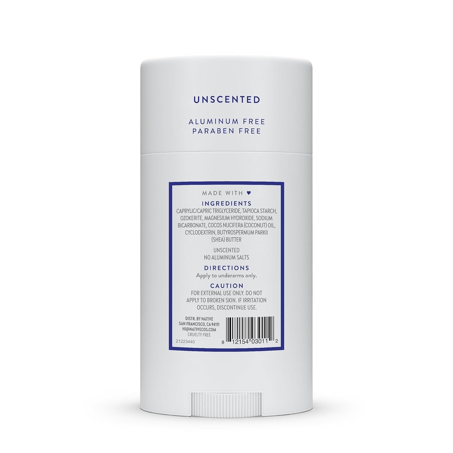 Deodorant Contains Naturally Derived Ingredients, 72 Hour Odor Control, Deodorant for Women and Men, Aluminum Free, Unscented 2.65Oz