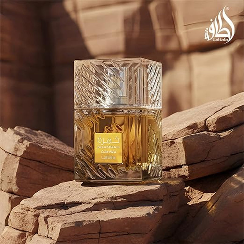 Khamrah Qahwa - Vanilla, Warm Spicy, Cinnamon, Sweet - Eau De Parfum Long-Lasting Fragrance for Unisex, 3.40 Ounce / 100 Ml