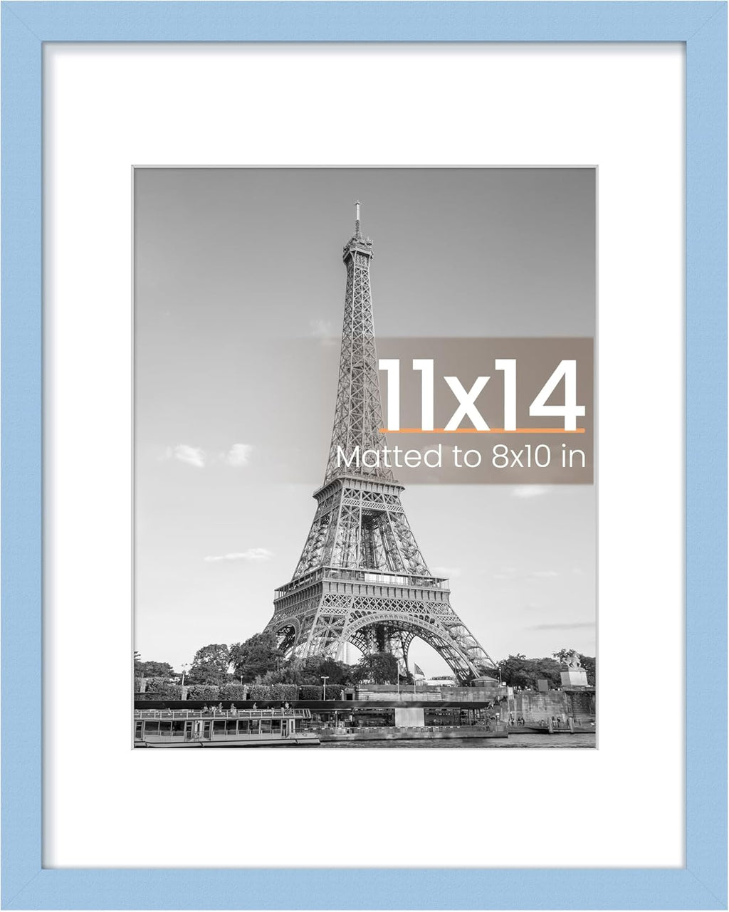 8.5x11 Black Picture Frame – Wall Hanging Display with Mat