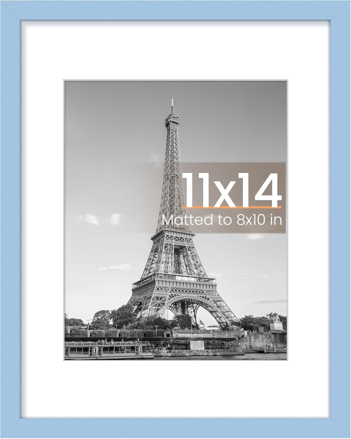 8.5x11 Black Picture Frame – Wall Hanging Display with Mat