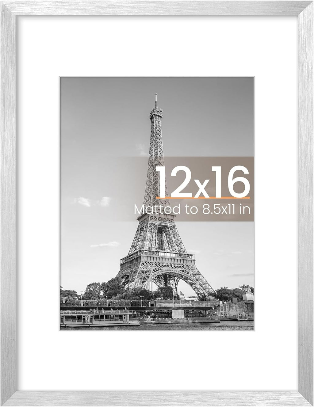 8.5x11 Black Picture Frame – Wall Hanging Display with Mat