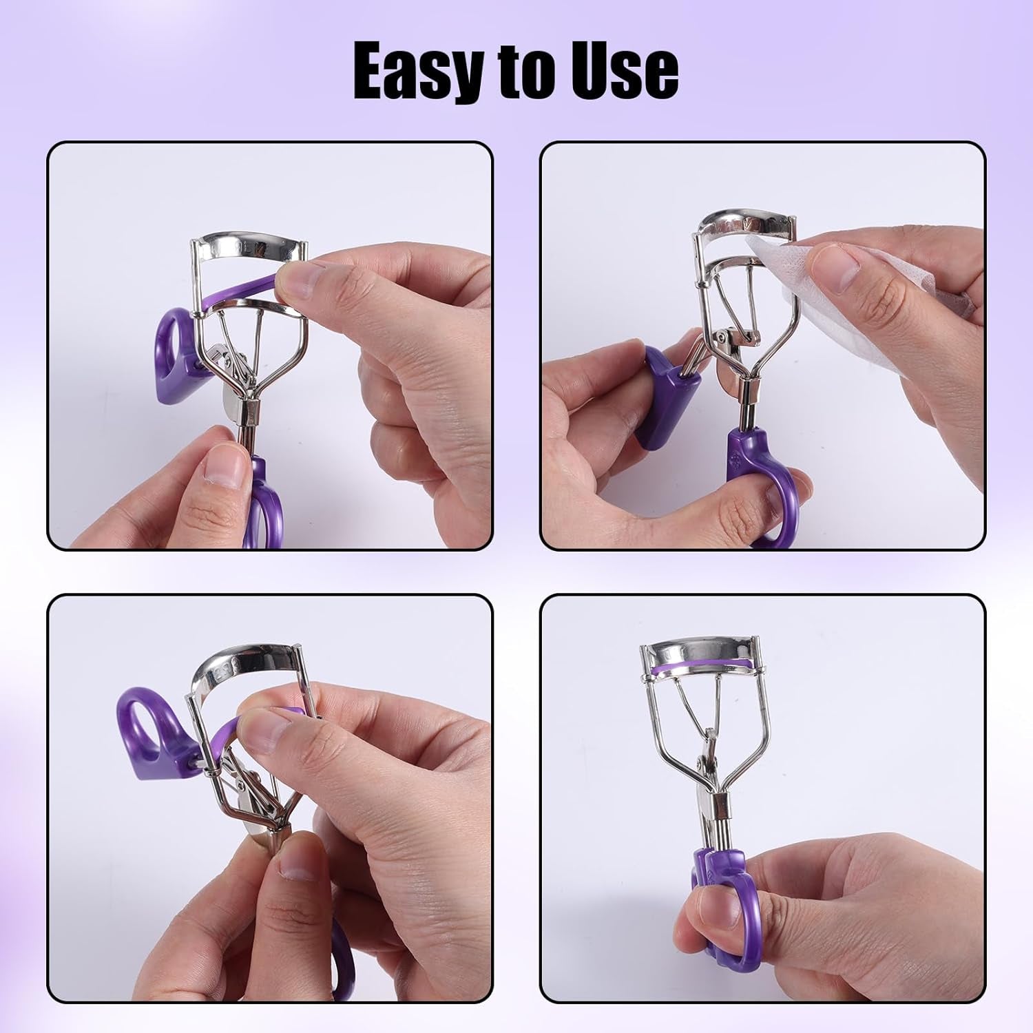 24Pcs Eyelash Curler Refills, Eyelash Curler Pads Silicone Rubber Eyelash Curler Replacement Pads Universal Eyelash Curler Makeup Tool Accessories, with Clear Storage Box (Multi Color)