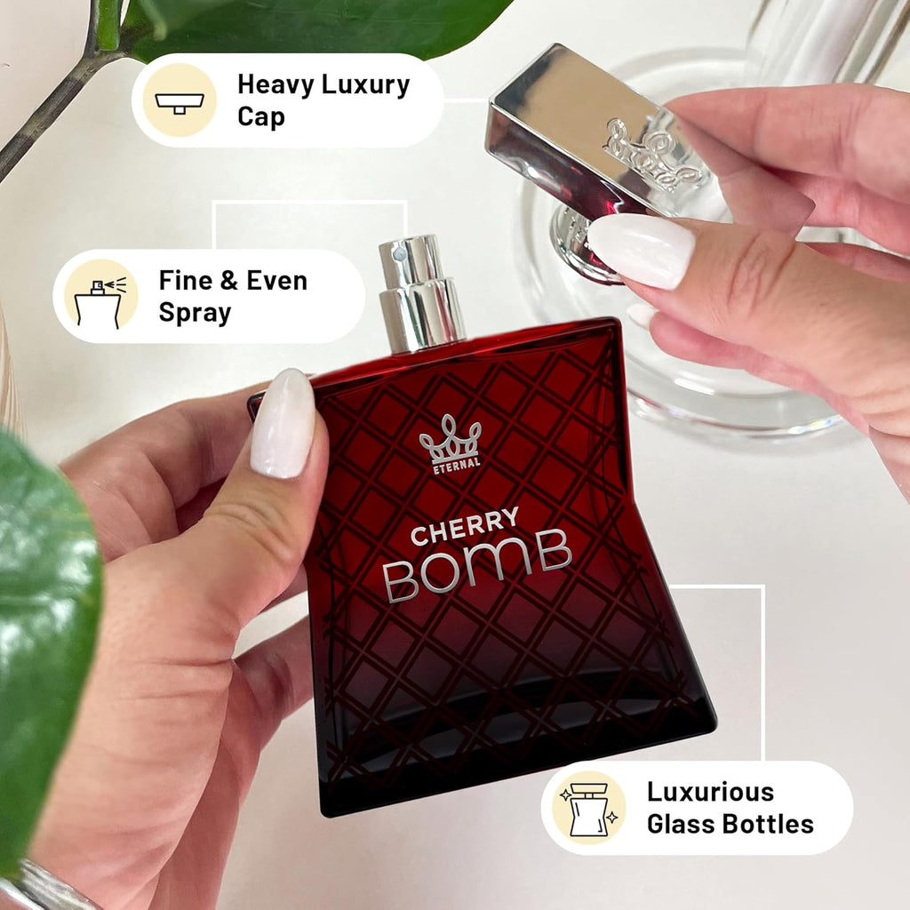 - Eternal Cherry Bomb - Inspired by Lost Luxury Cherry Perfume - 3.4 Oz (100Ml) - Eau De Parfum - Long-Lasting - Vegan - Clean Ingredients - Unisex Perfume - 2000 Sprays per Bottle