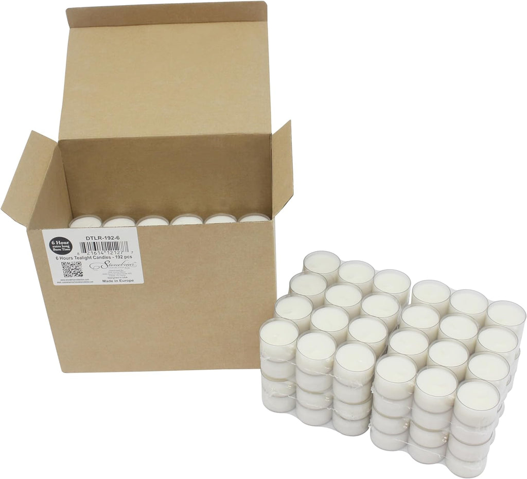96 Pack Unscented White Tealight Candles – 6-7 Hour Burn