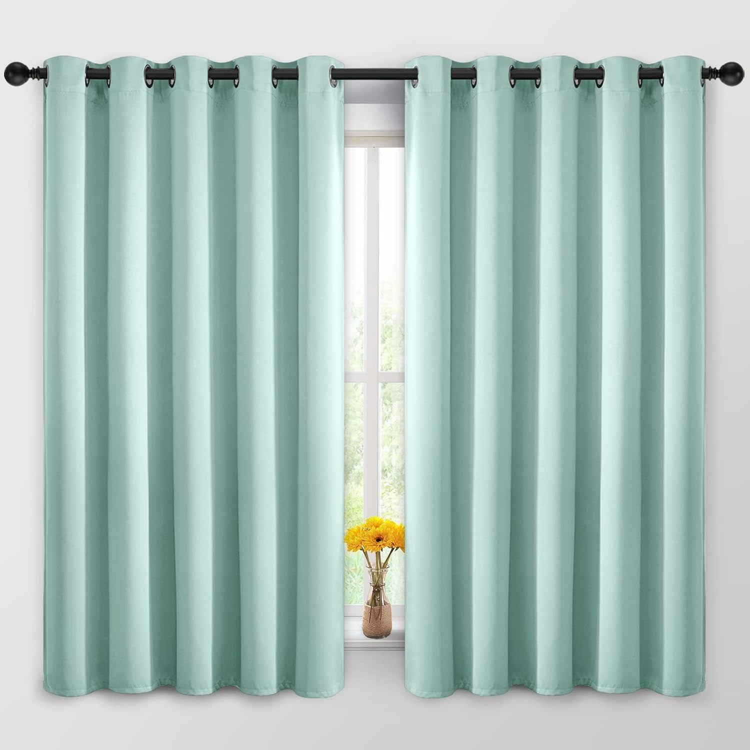 Room Darkening Gray Blackout Curtains 84 Inch Long Light Blocking Thermal Insulated Window Treatment Grommet Drapes for Bedroom Living Room, 52W X 84L, Grey Curtains, 2 Panels