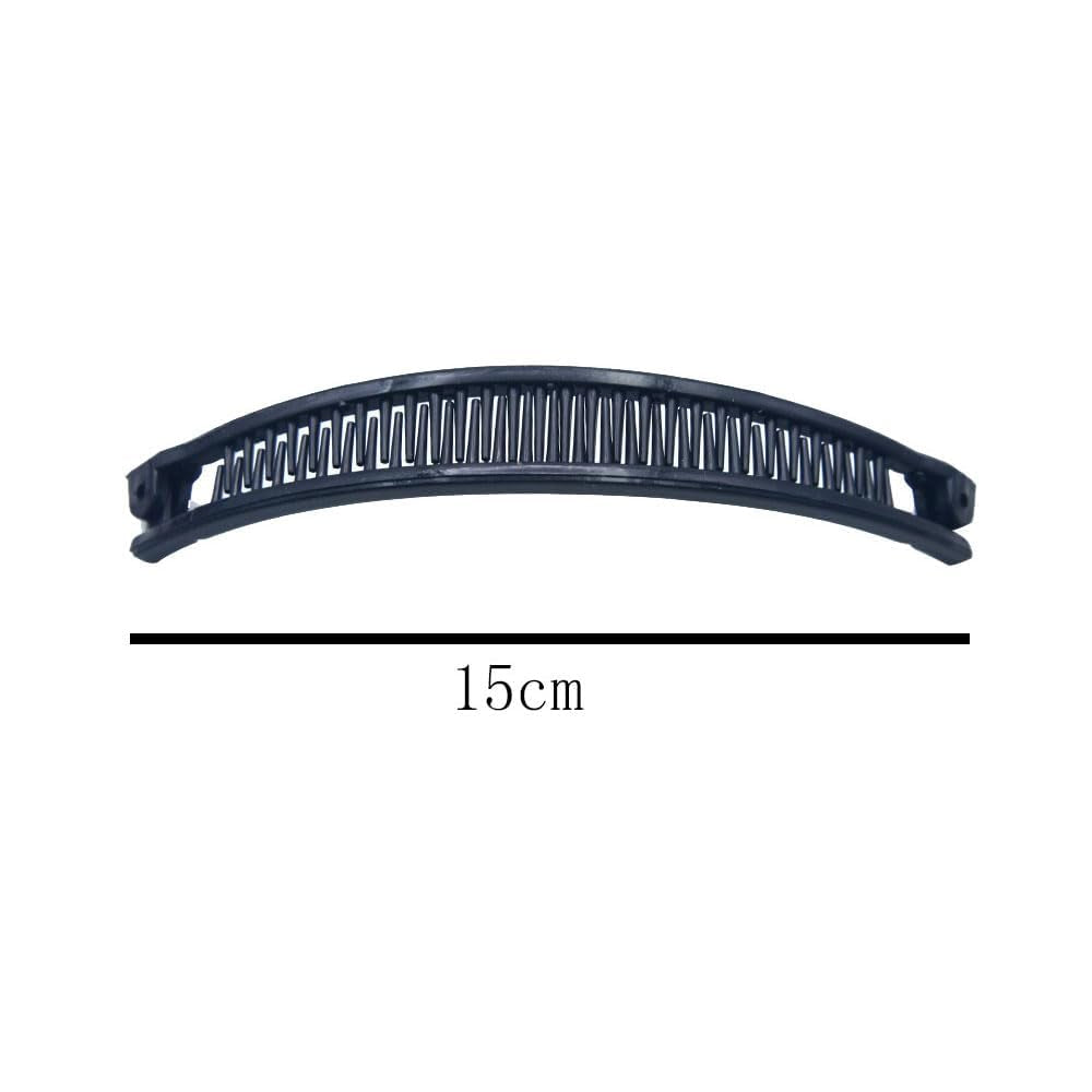 2Pcs Clips Fish Clips Vintage Clincher Combs Tool for Thick Curly Hair Accessories Long Hair Clips Banana Hair Comb Fish Grip Slide Hair Clips Claws Set for Women（Black and Brown）