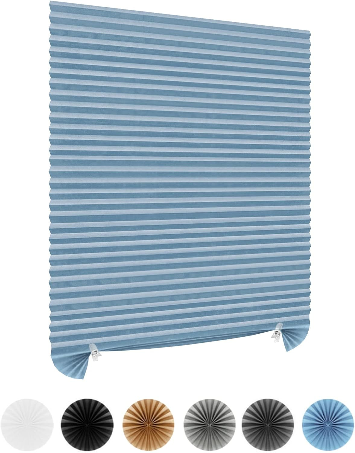 Cordless No-Drill Pleated Paper Window Blinds – Self-Adhesive Temporary