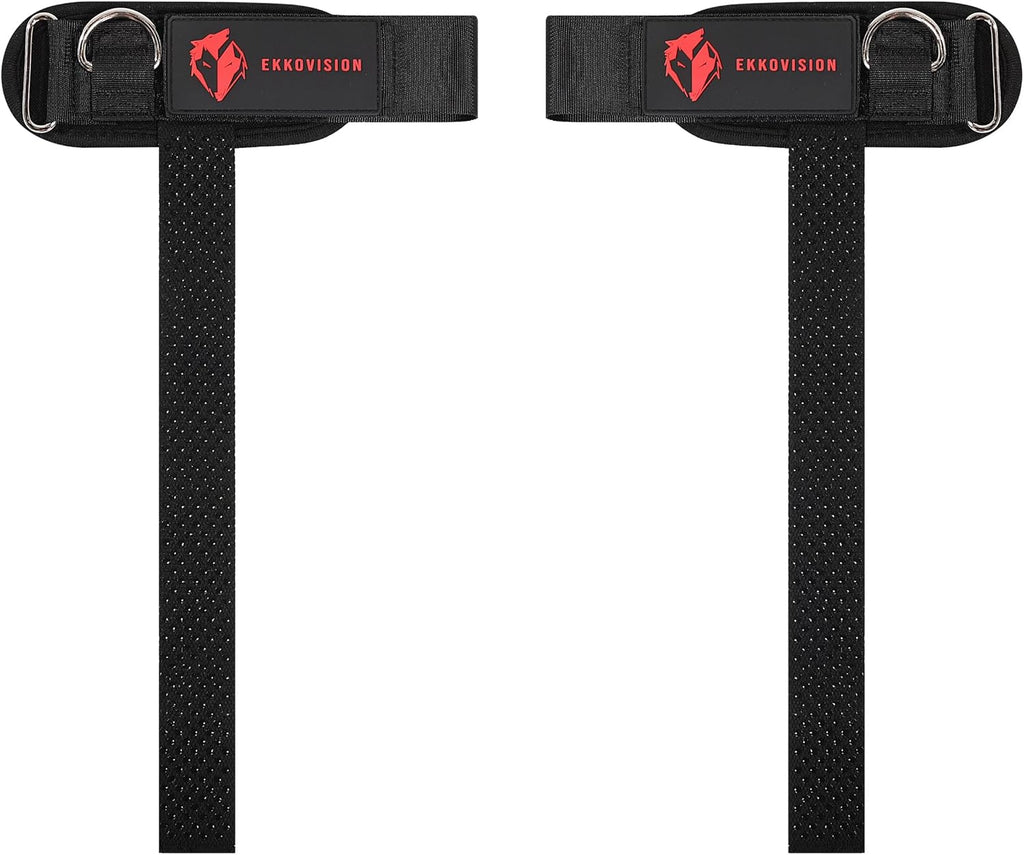 Weight Lifting Straps with Cuffed D Ring, Wrist Support for Men, Heavy Duty Thick Comfortable Lifting Straps, Secure Fit, Enhanced Grip, Straps for Weightlifting & Gym Training, Black