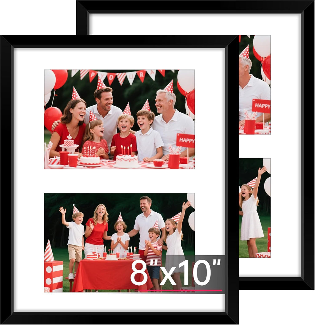 8x10 Picture Frames Set of 2 – Black Wall or Tabletop Display