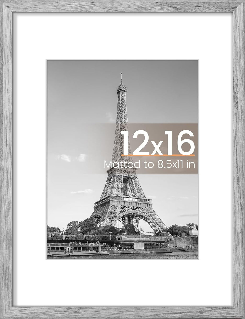 8.5x11 Black Picture Frame – Wall Hanging Display with Mat