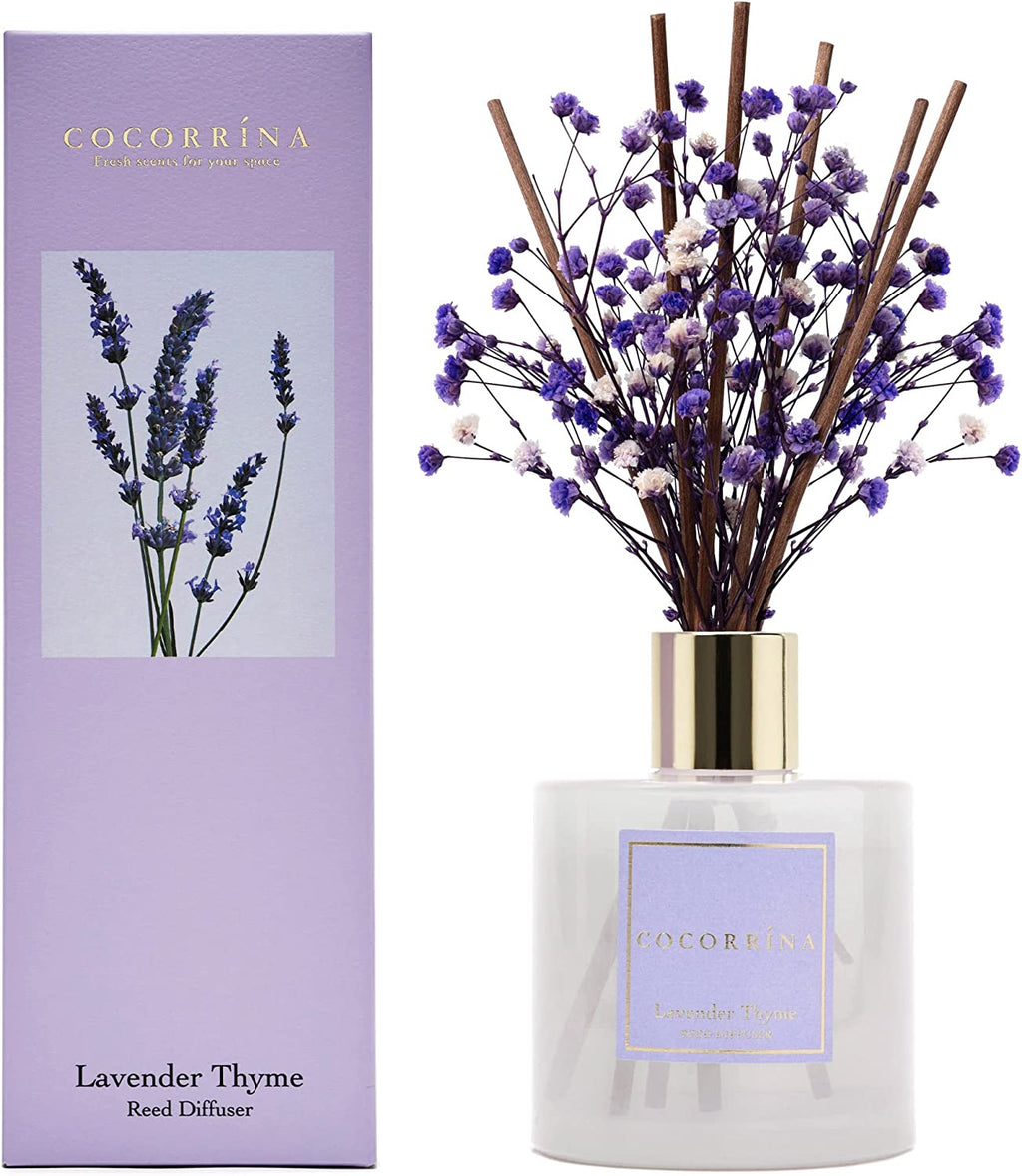 Reed Diffuser Set, Clean Linen 6.7 Fl Oz Scented Diffuser with Sticks Home Fragrance Reed Diffuser for Bathroom Shelf Decor