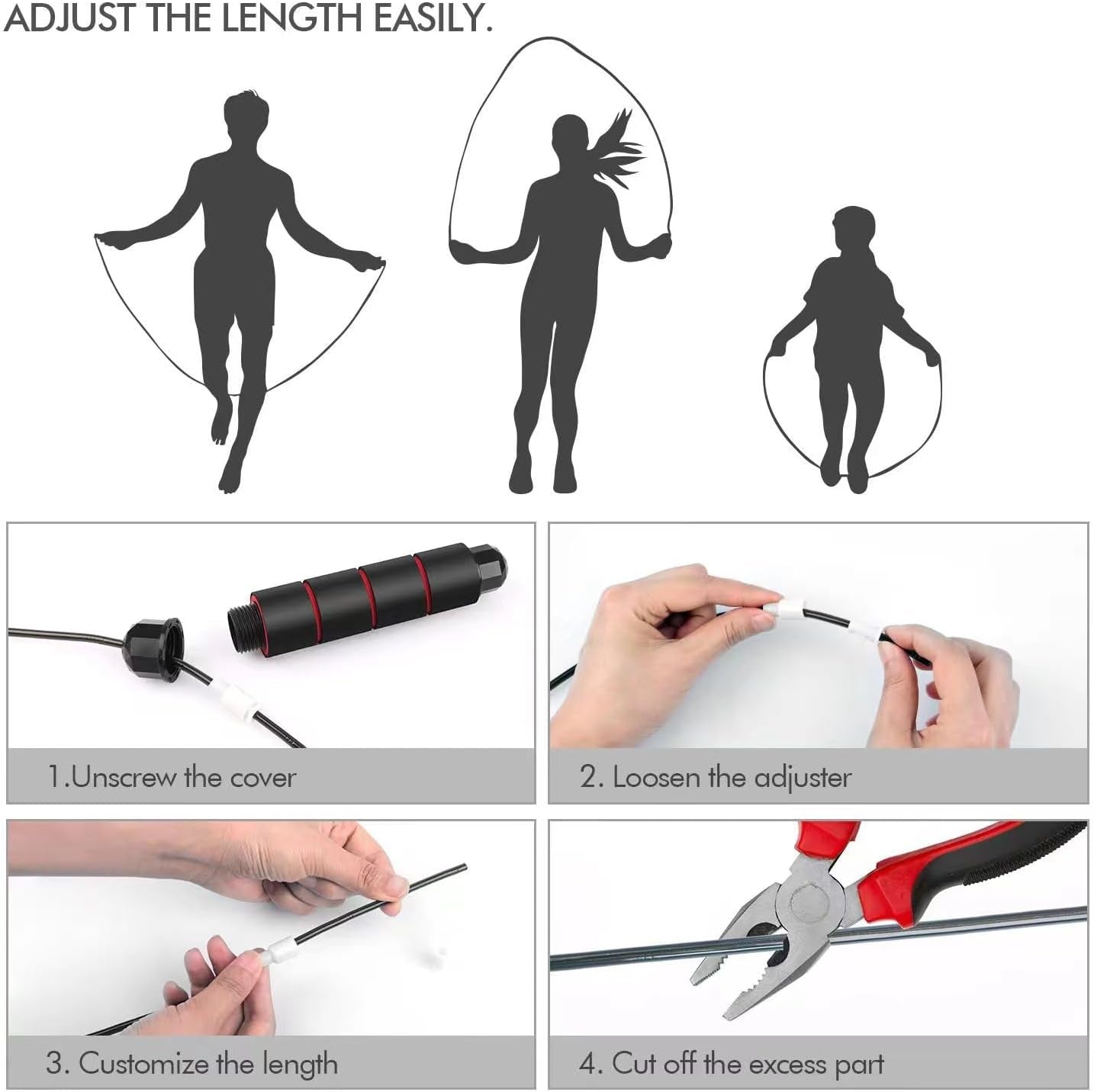 Jump Rope,Adjustable Jumping Rope,Tangle Free Fast Ball Bearings Skipping Rope,Suitable for Men, Women, and Kids,Fitness,Workout and Slimming at Home,School.